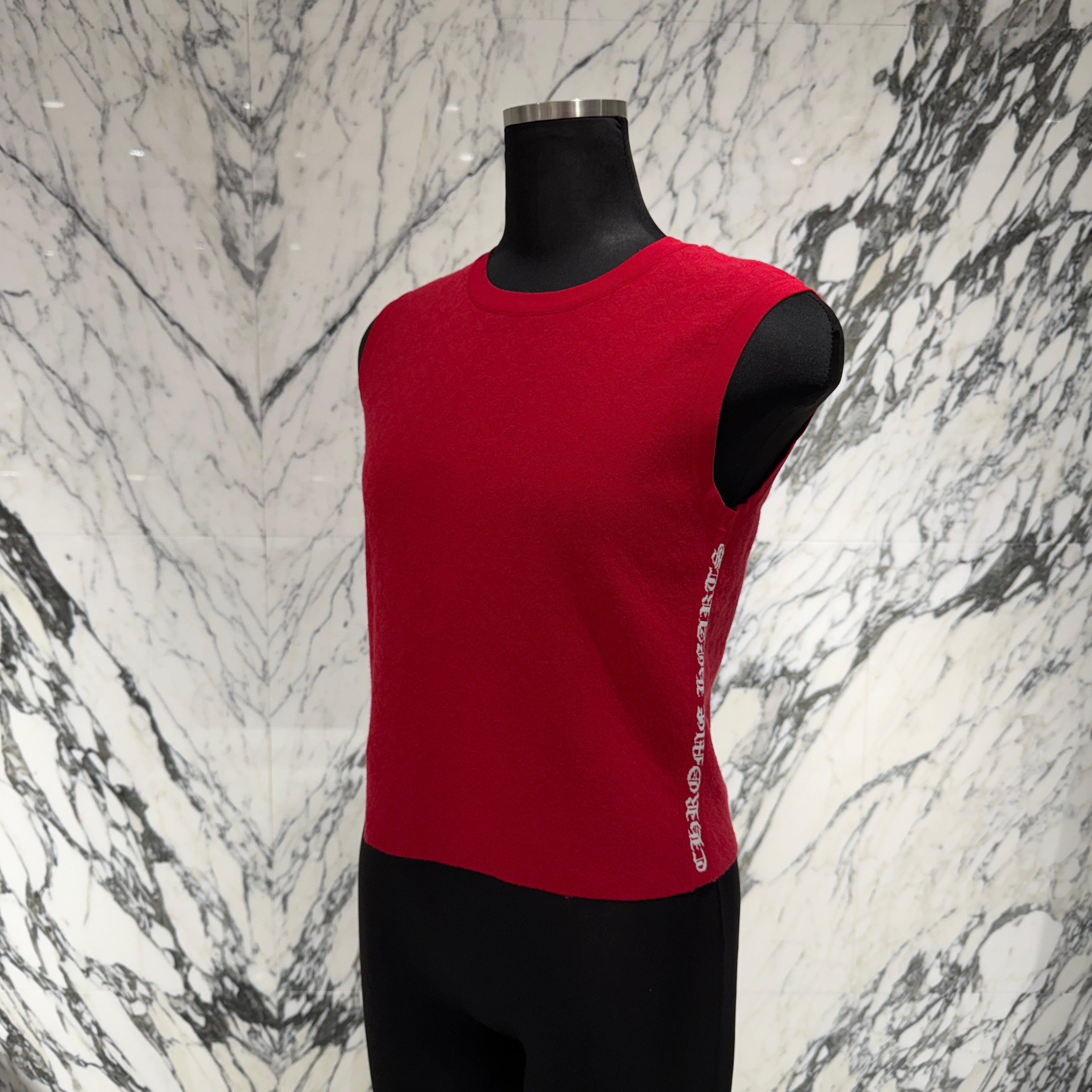 CHROME HEARTS Y Not CH Plus Pattern Side Logo Sleeveless Tee Size M クロムハーツ ワイノット CHプラス総柄 サイドロゴ ノースリーブTシャツ サイズM