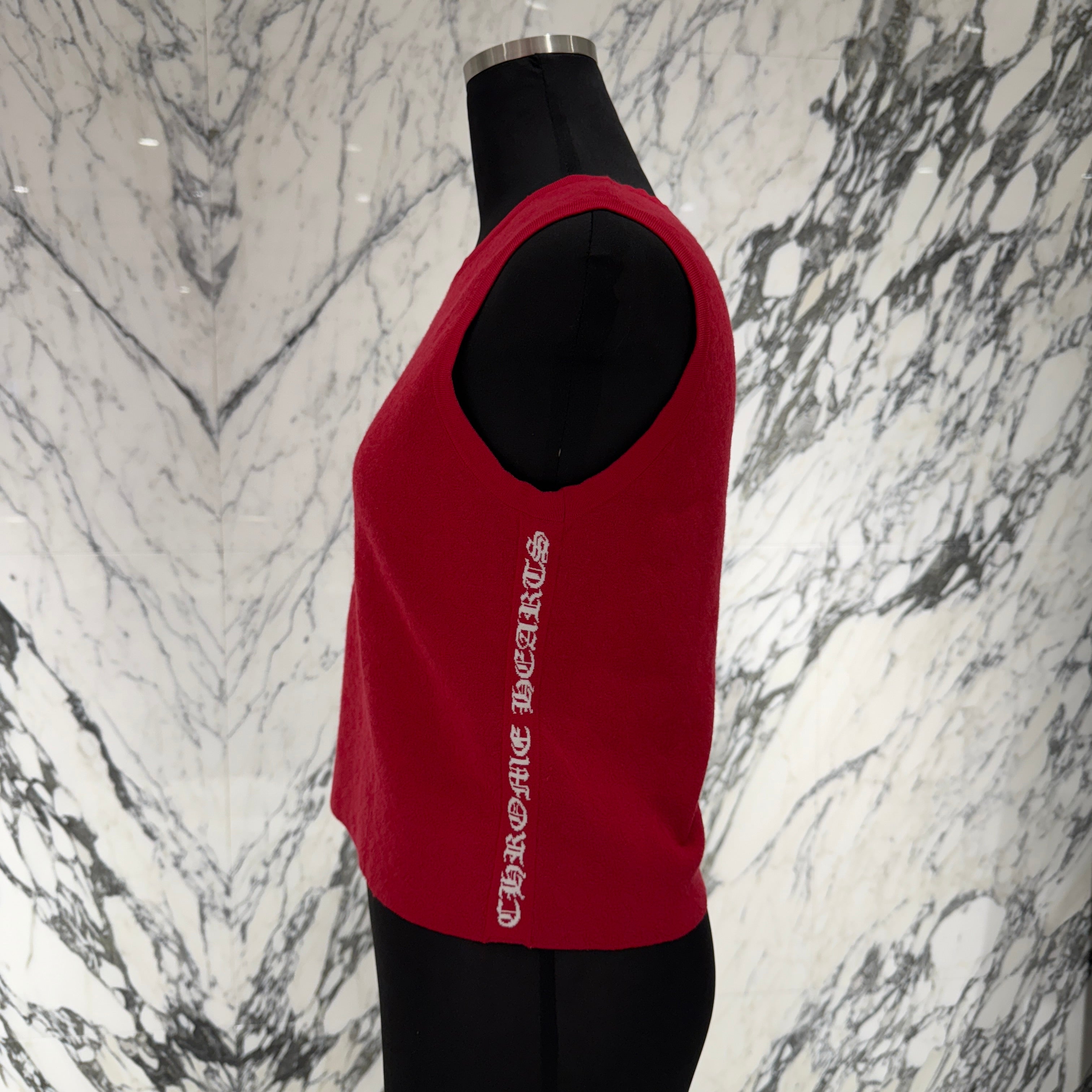 CHROME HEARTS Y Not CH Plus Pattern Side Logo Sleeveless Tee Size M クロムハーツ ワイノット CHプラス総柄 サイドロゴ ノースリーブTシャツ サイズM