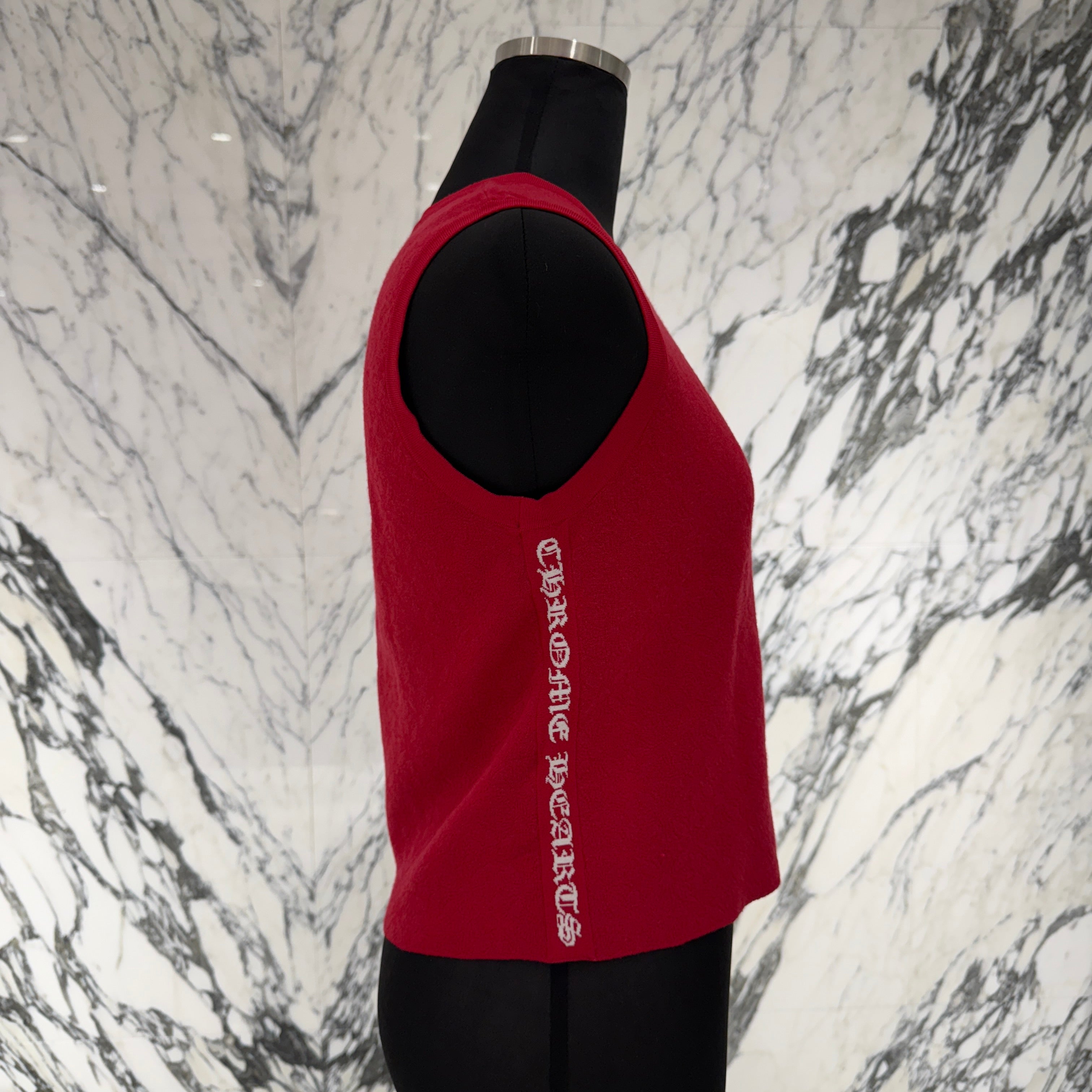 CHROME HEARTS Y Not CH Plus Pattern Side Logo Sleeveless Tee Size M クロムハーツ ワイノット CHプラス総柄 サイドロゴ ノースリーブTシャツ サイズM