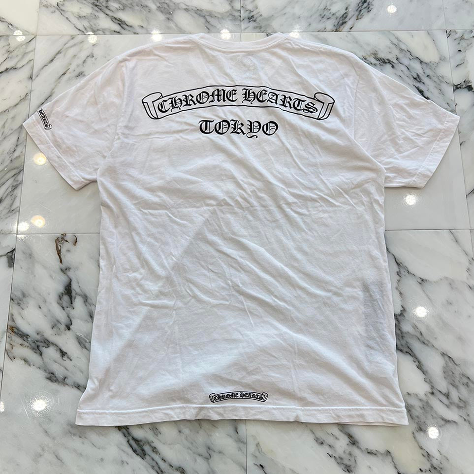 CHROME HEARTS Tokyo Limited Scroll Label Logo Tee Size L クロム