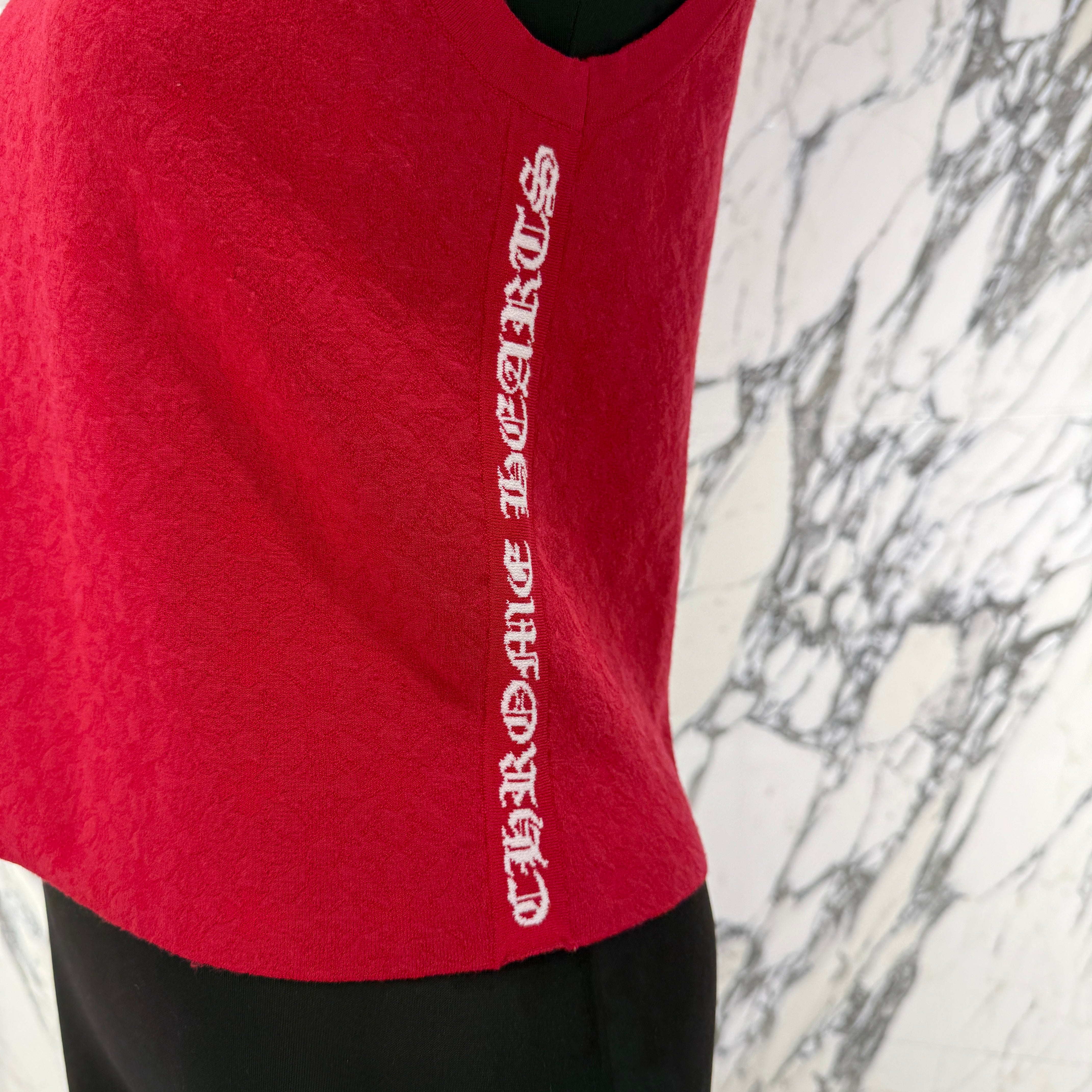 CHROME HEARTS Y Not CH Plus Pattern Side Logo Sleeveless Tee Size M クロムハーツ ワイノット CHプラス総柄 サイドロゴ ノースリーブTシャツ サイズM