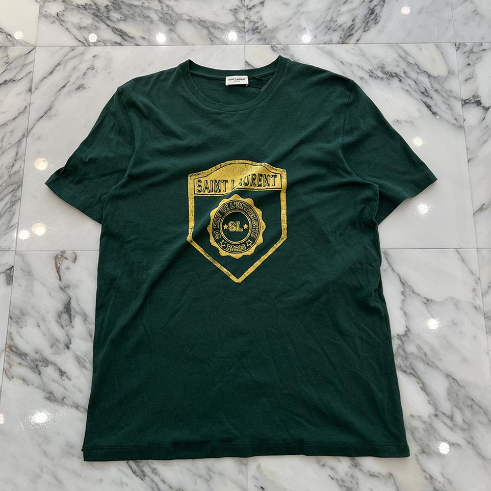 SAINT LAURENT PARIS 2022SS University College Distressed Tee 686609 Y36RO Size M サンローランパリ ユニバーシティカレッジダメージ加工Tシャツ サイズM