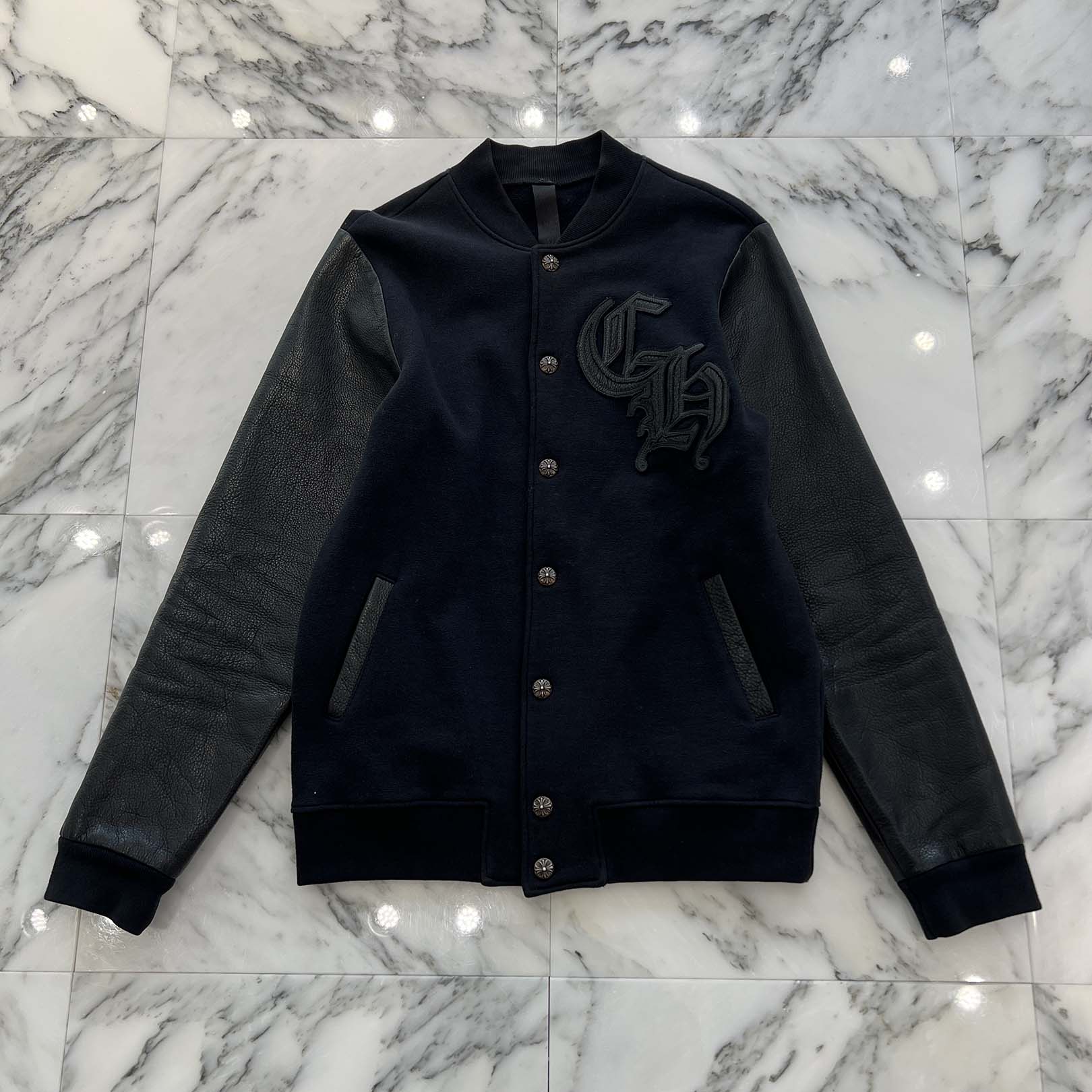 CHROME HEARTS LETTERMAN CH Leather Patch Blouson Jacket Size M クロムハーツ レターマン CHレザーパッチ ブルゾンジャケット サイズM