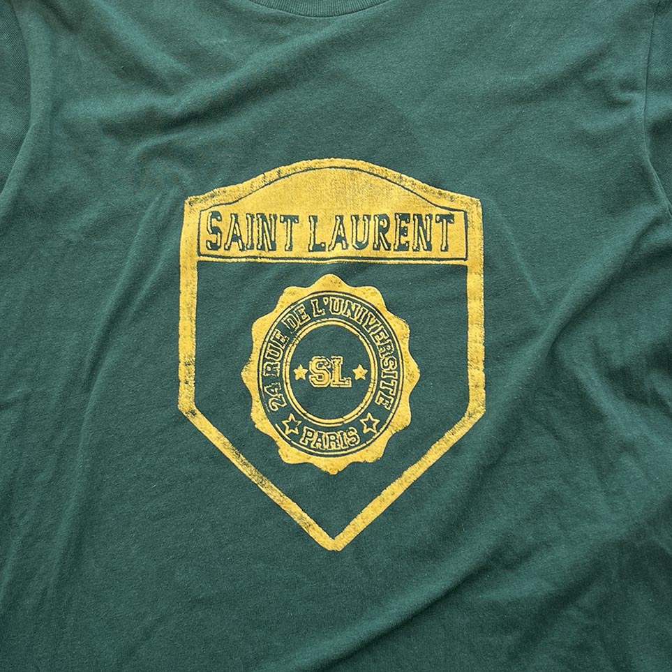 SAINT LAURENT PARIS 2022SS University College Distressed Tee 686609 Y36RO Size M サンローランパリ ユニバーシティカレッジダメージ加工Tシャツ サイズM