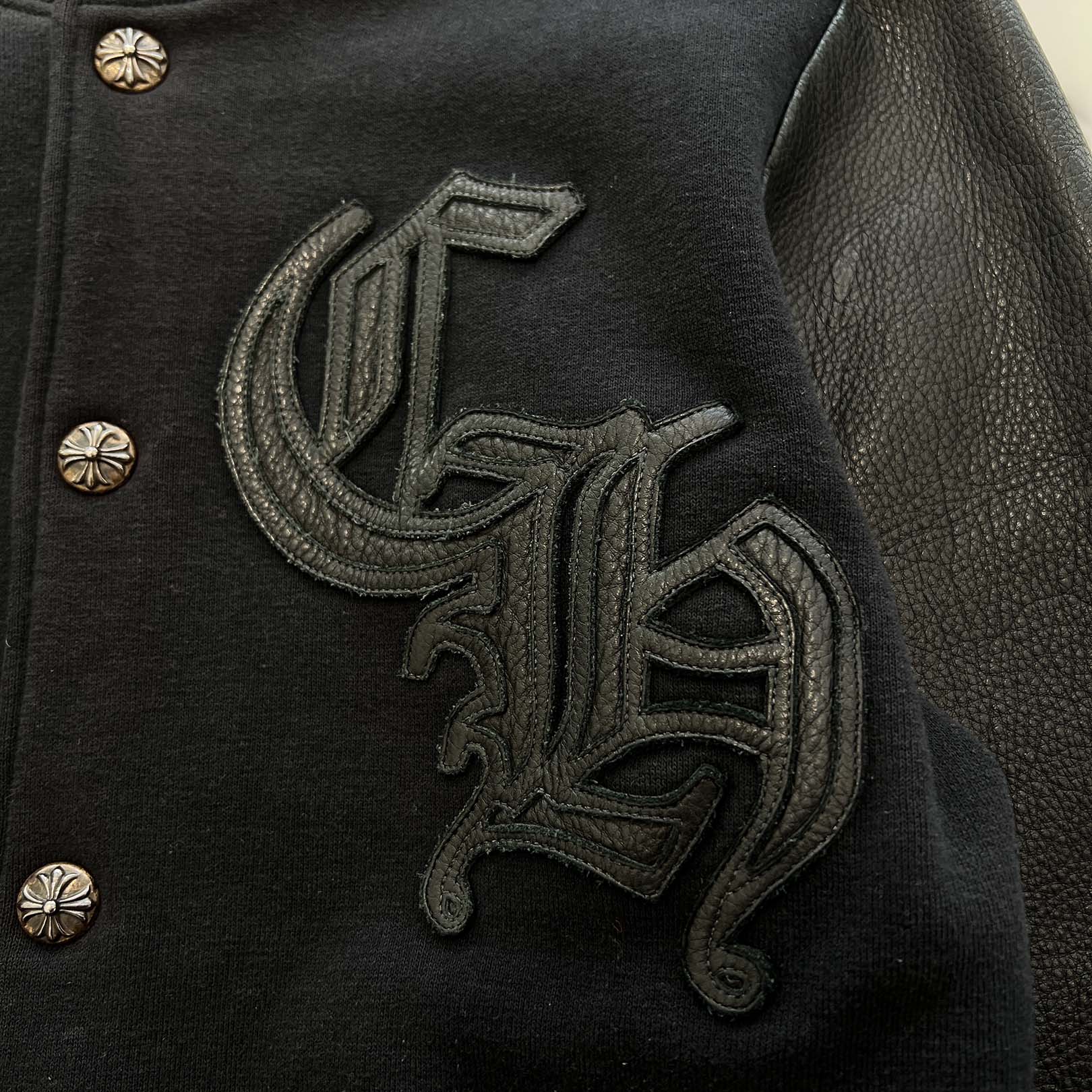 CHROME HEARTS LETTERMAN CH Leather Patch Blouson Jacket Size M クロムハーツ レターマン CHレザーパッチ ブルゾンジャケット サイズM