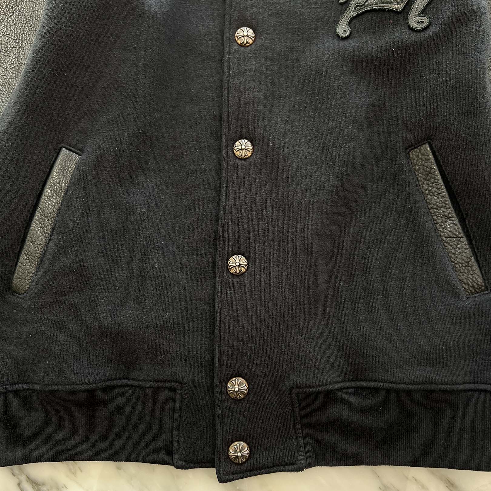 CHROME HEARTS LETTERMAN CH Leather Patch Blouson Jacket Size M クロムハーツ レターマン CHレザーパッチ ブルゾンジャケット サイズM