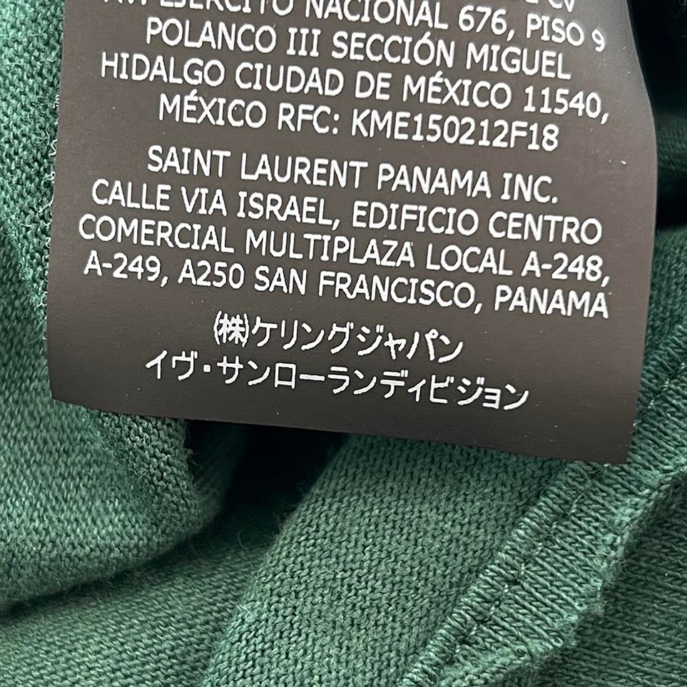 SAINT LAURENT PARIS 2022SS University College Distressed Tee 686609 Y36RO Size M サンローランパリ ユニバーシティカレッジダメージ加工Tシャツ サイズM