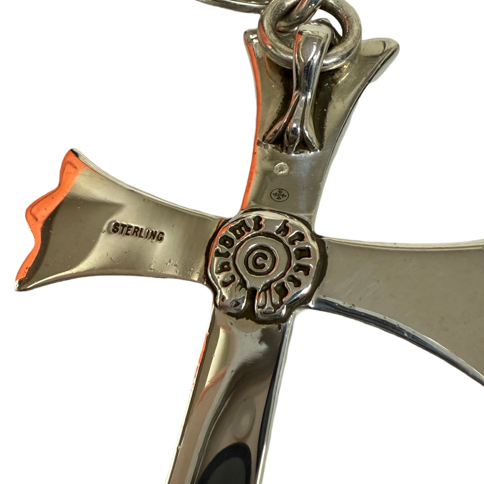 CHROME HEARTS Large CH Cross Key Ring With Dagger