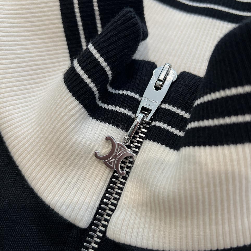 CELINE 2024AW Logo Embroidered Triomphe Side Stripe Technical Jersey Track Jacket 2Y14H121O.38EC Size XS セリーヌ ロゴ刺繡 トリオンフ サイドライン テクニカルジャージ トラックジャケット サイズXS
