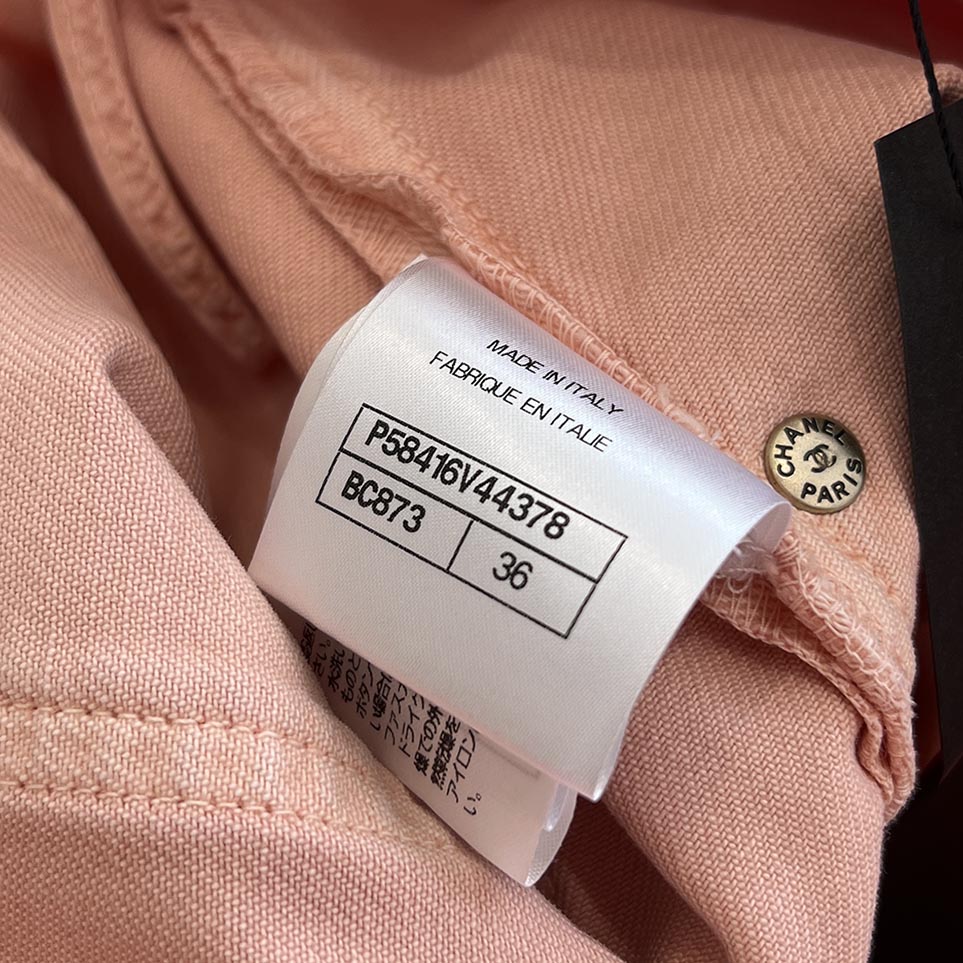 CHANEL Comes With Matelassé Ribbon Wide Denim Pants P58416V44378 Size 36 シャネル マトラッセリボン付き ワイドデニムパンツ サイズ36