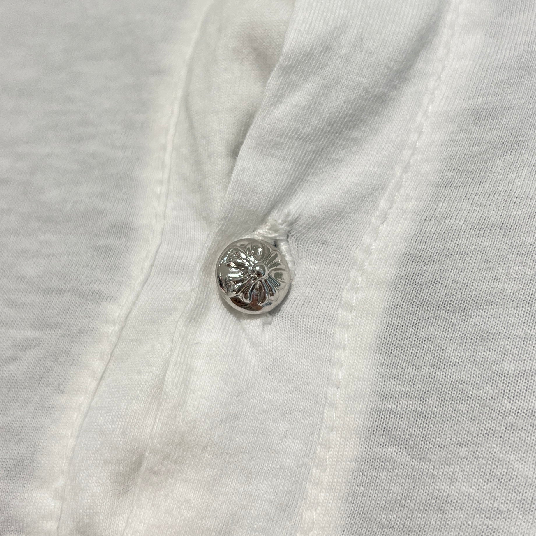 CHROME HEARTS Cross Ball Button CH Cross Print Long Sleeve Polo Tee Size S クロムハーツ クロスボールボタン CHクロス プリント ロングスリーブ ポロTシャツ サイズS