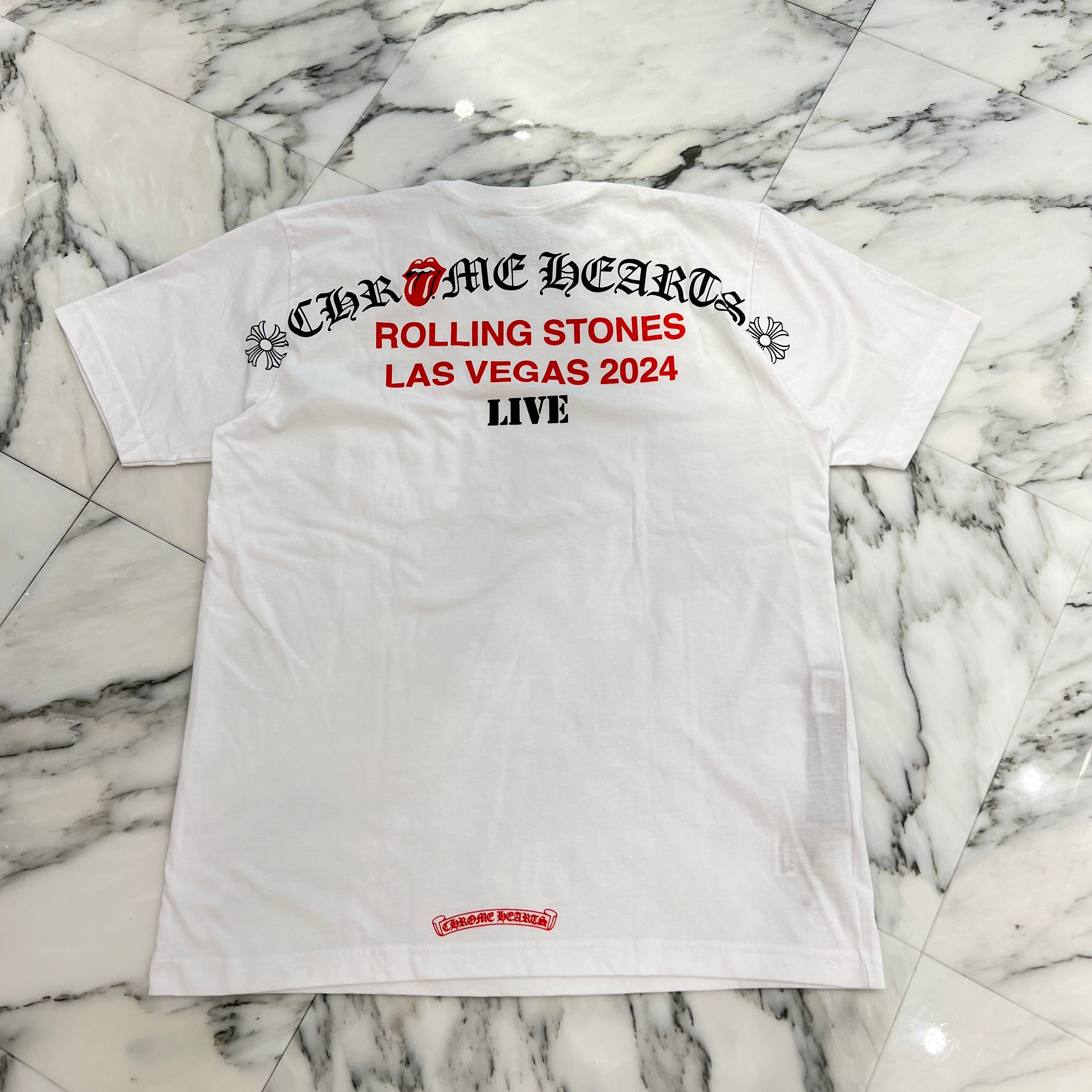 CHROME HEARTS × The Rolling Stones Las Vegas Limited  Lip And Tongue Arch Logo Tee Size L クロムハーツ × ローリングストーンズ ラスベガス限定 リップアンドタン アーチロゴ Tシャツ サイズL