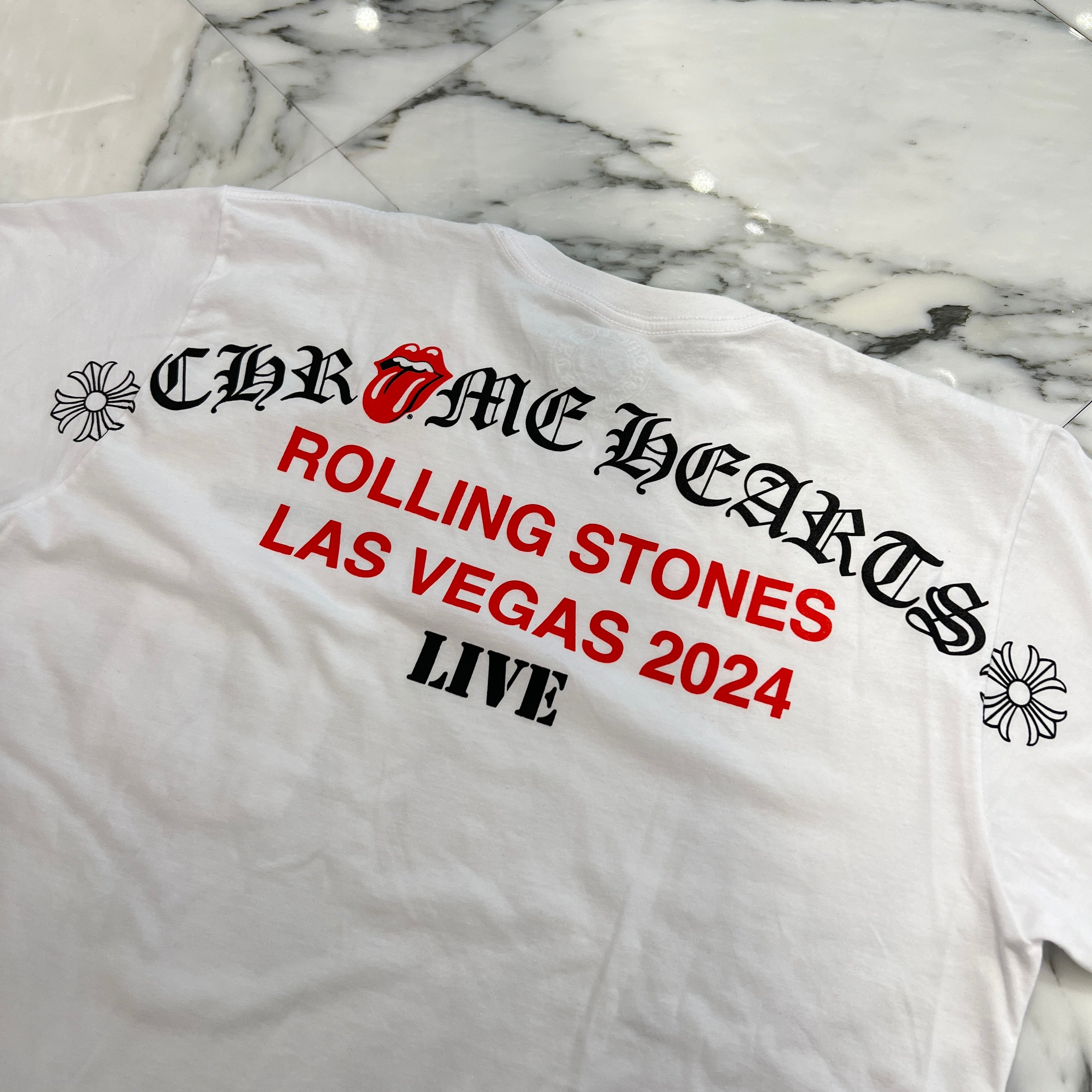 CHROME HEARTS × The Rolling Stones Las Vegas Limited  Lip And Tongue Arch Logo Tee Size L クロムハーツ × ローリングストーンズ ラスベガス限定 リップアンドタン アーチロゴ Tシャツ サイズL