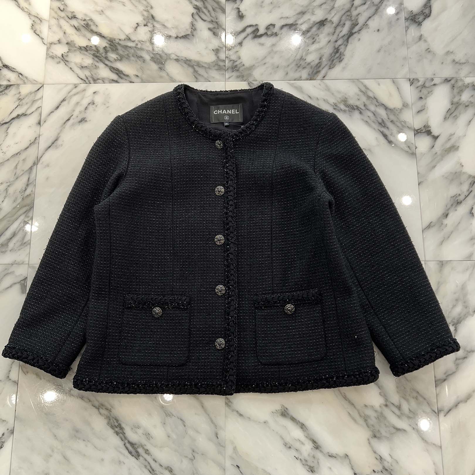 CHANEL 2025SS Camellia Button Cotton Tweed Jacket P79349V71607