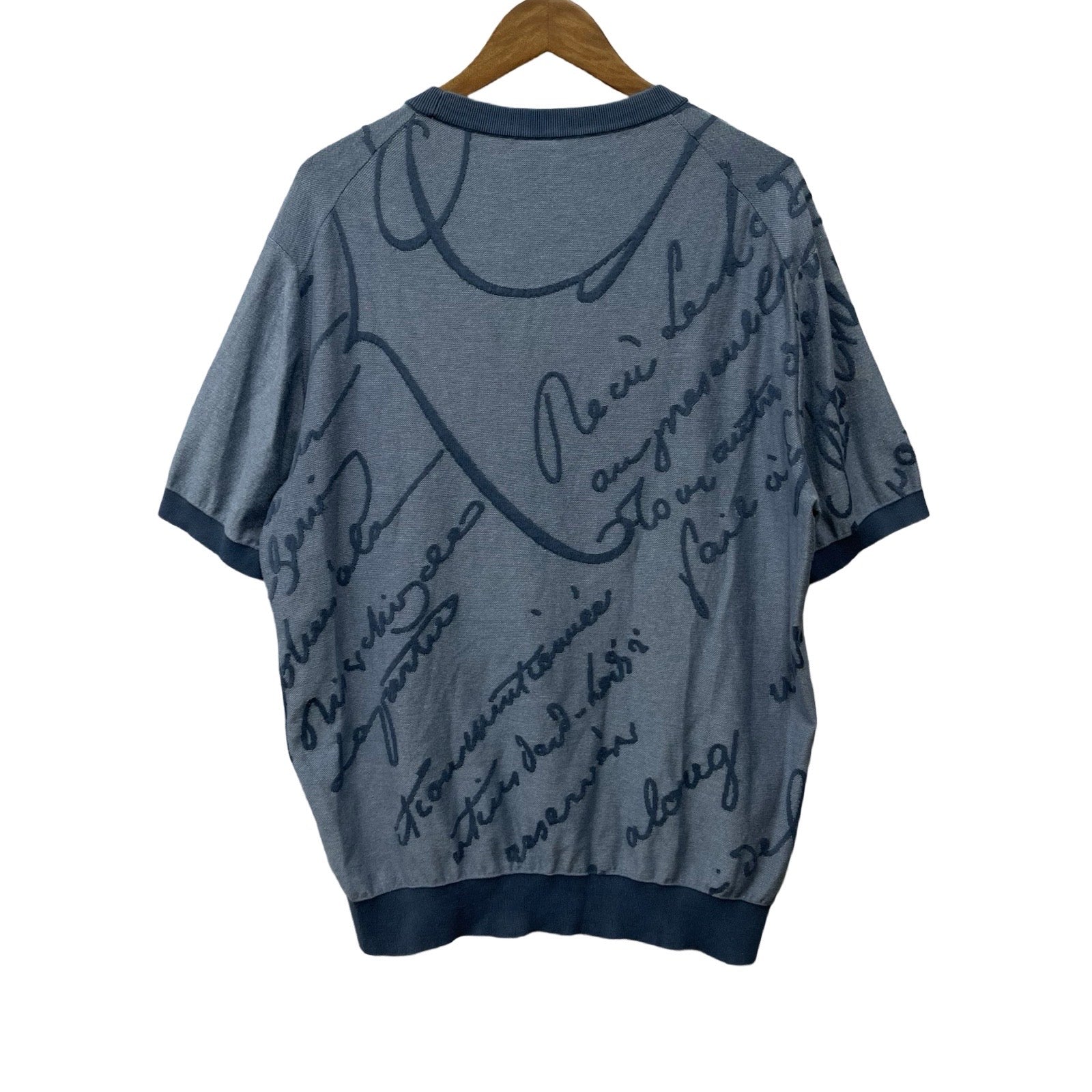 Berluti 2023AW Cotton Scritto Short Sleeve Knit R22KRS57YCAB Size 2XL