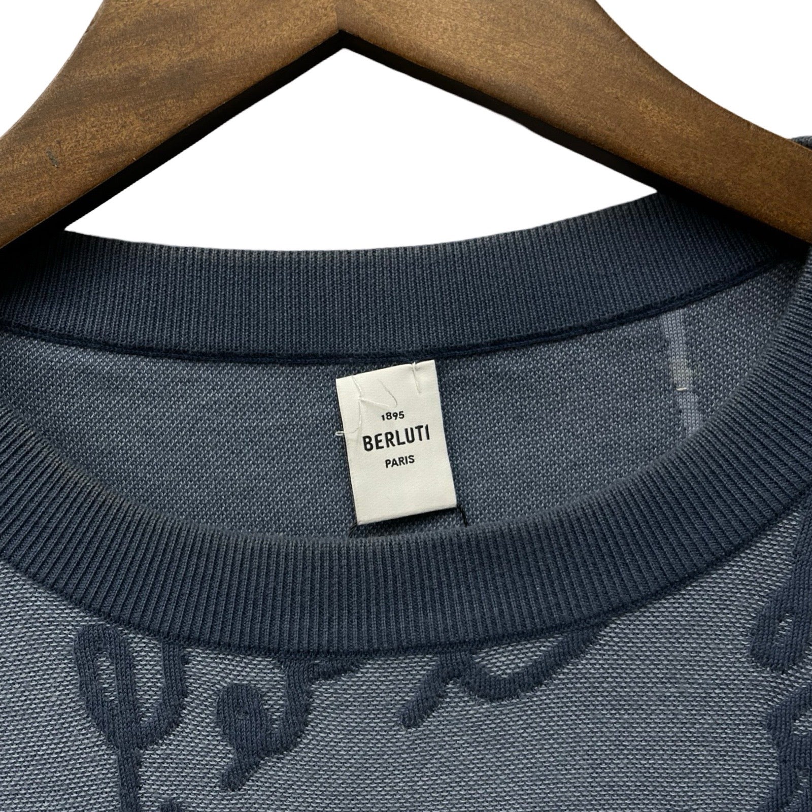 Berluti 2023AW Cotton Scritto Short Sleeve Knit R22KRS57YCAB Size 2XL