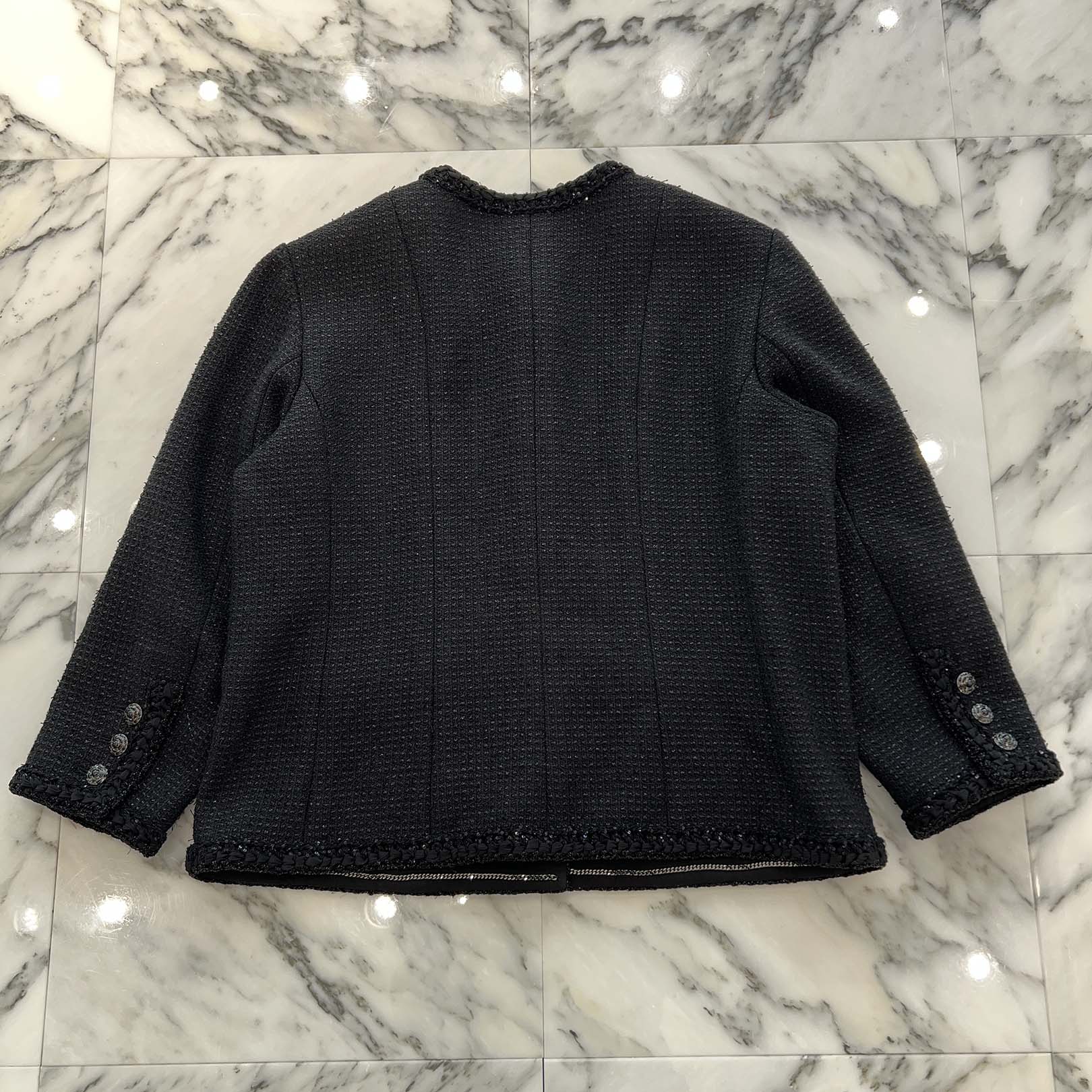 CHANEL 2025SS Camellia Button Cotton Tweed Jacket P79349V71607