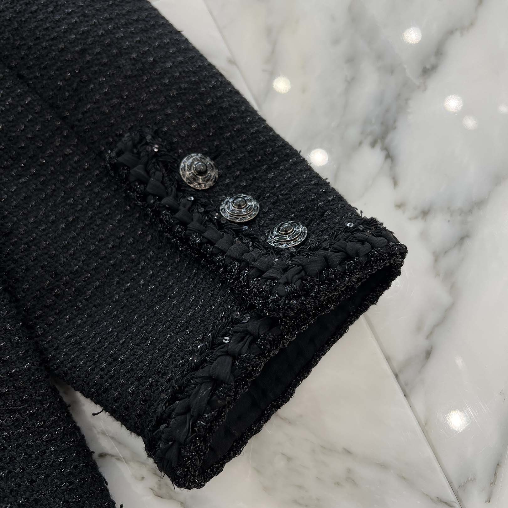 CHANEL 2025SS Camellia Button Cotton Tweed Jacket P79349V71607