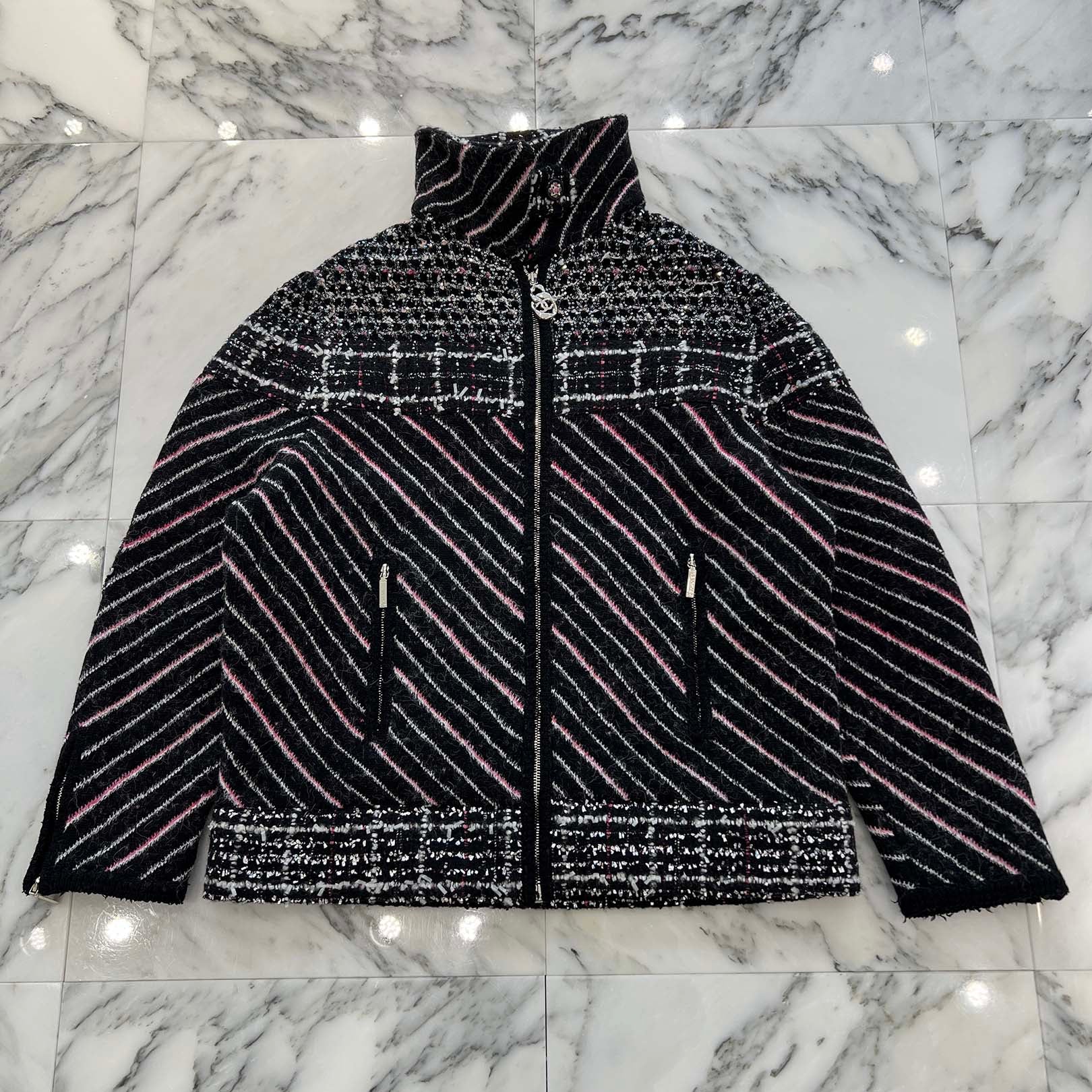CHANEL 2025AW Mixed Tweed Zip Up Jacket P77860K 11282 NZS56 Size 38 シャネル ミックスツイード ジップアップジャケット サイズ38