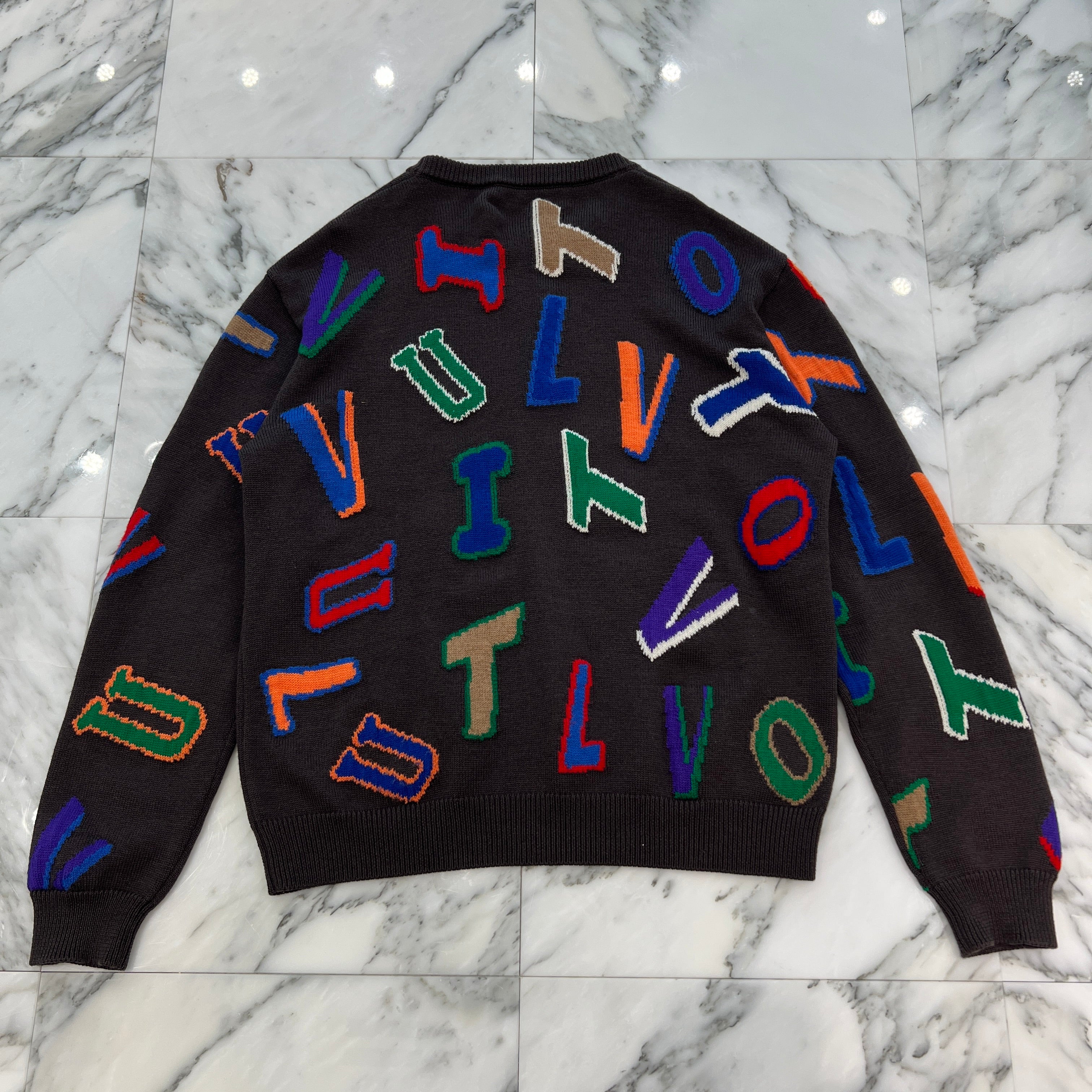 LOUIS VUITTON × NBA 2021AW Letters Crewneck Knit Sweater Size L 1ABX0G ルイヴィトン × NBA レターズ クルーネック ニットセーター サイズL