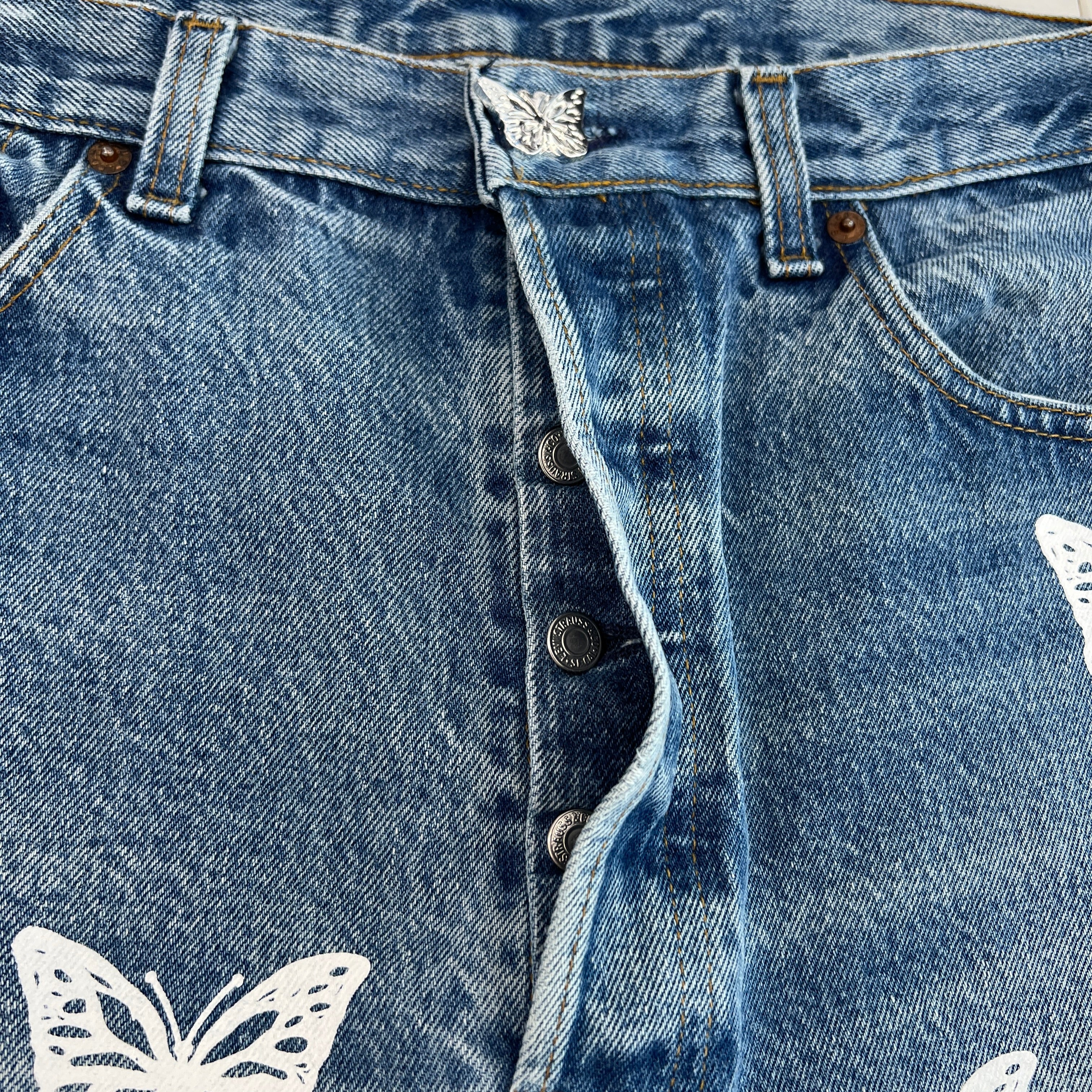 ABOUT DREAMS Butterfly Denim Shorts Size W36×L38 アバウトドリームズ バタフライ デニムショーツ サイズW36×L38