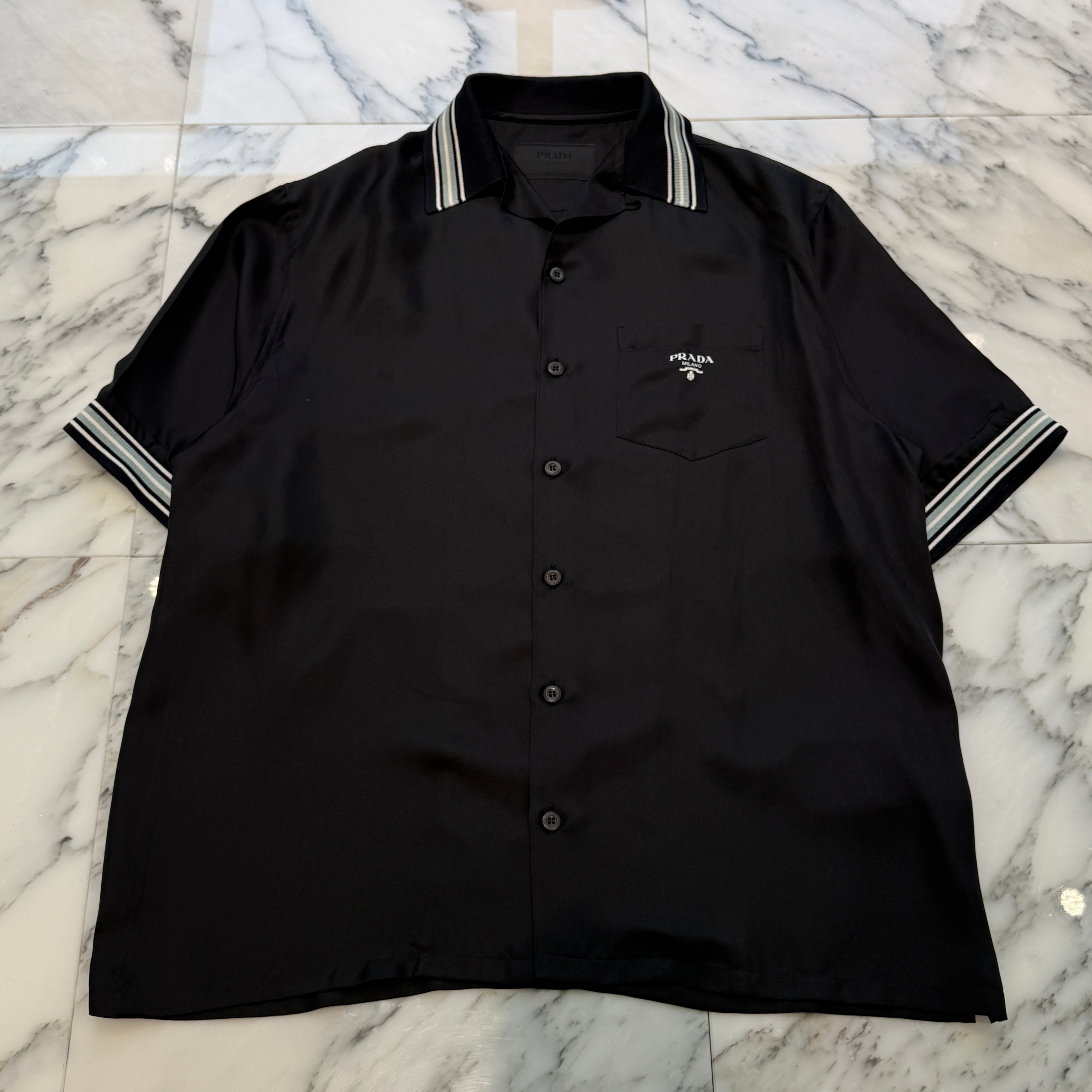 PRADA 2024SS Short Sleeve Silk Twill Shirt USC501 S000 1QWC サイズ S プラダ ショートスリーブ シルクツイルシャツ サイズS