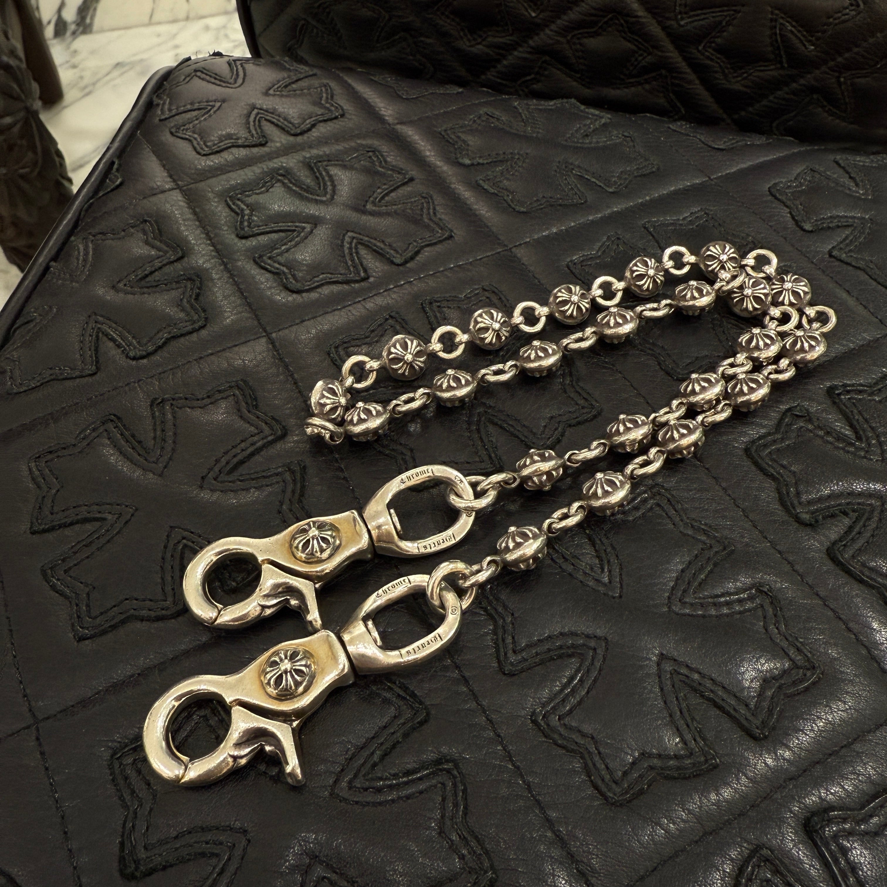 CHROME HEARTS 2CLIP Cross Ball Wallet Chain クロムハーツ 2クリップ クロスボール ウォレットチェーン