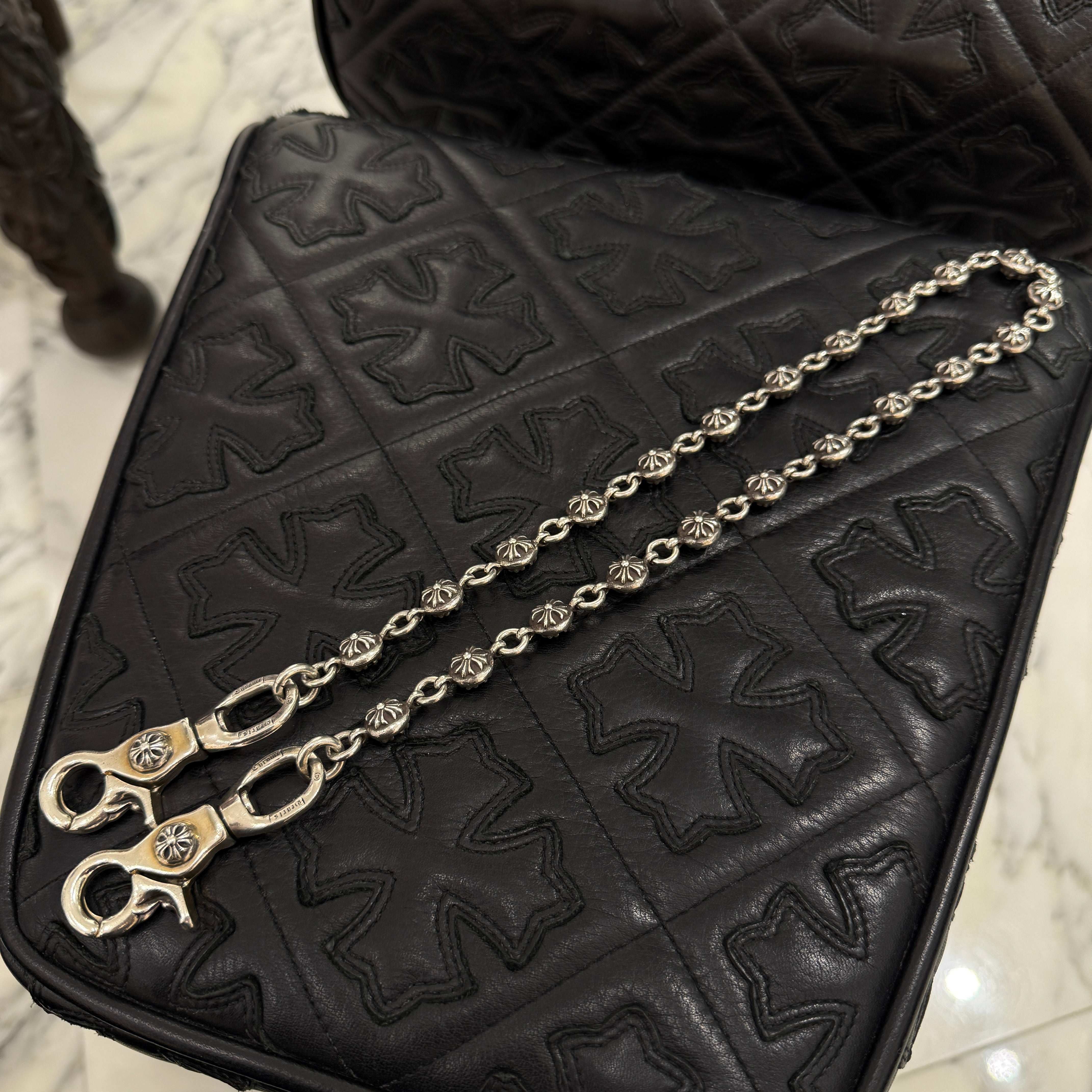 CHROME HEARTS 2CLIP Cross Ball Wallet Chain クロムハーツ 2クリップ
