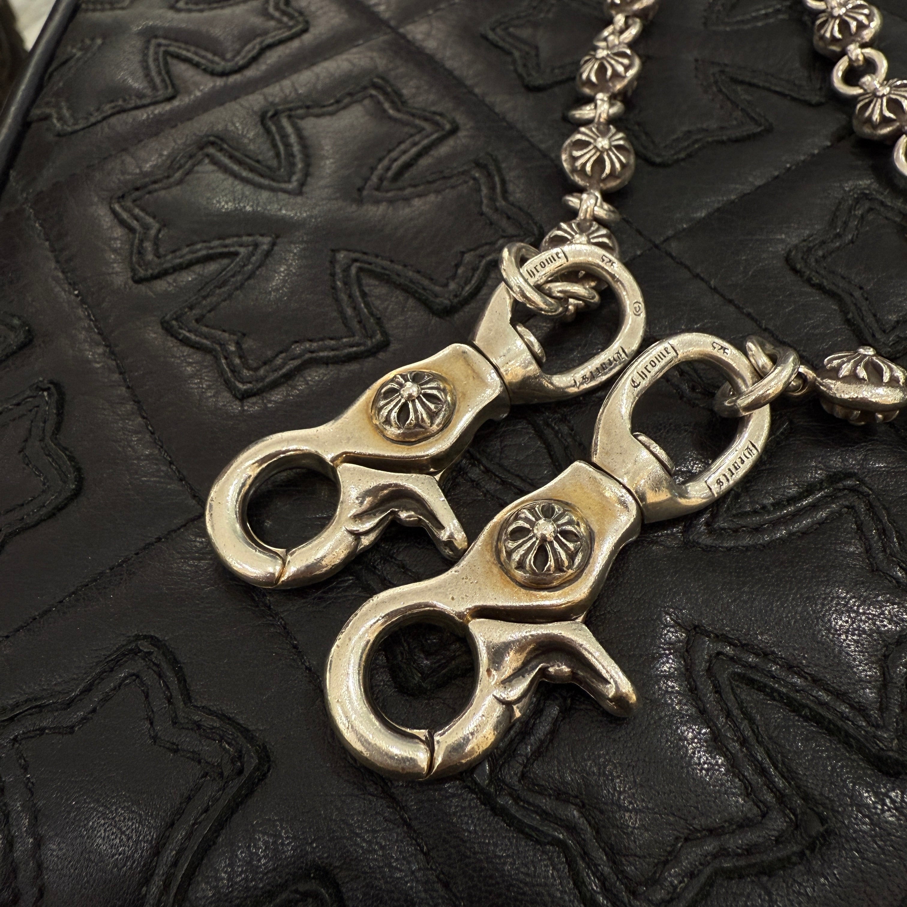 CHROME HEARTS 2CLIP Cross Ball Wallet Chain クロムハーツ 2クリップ