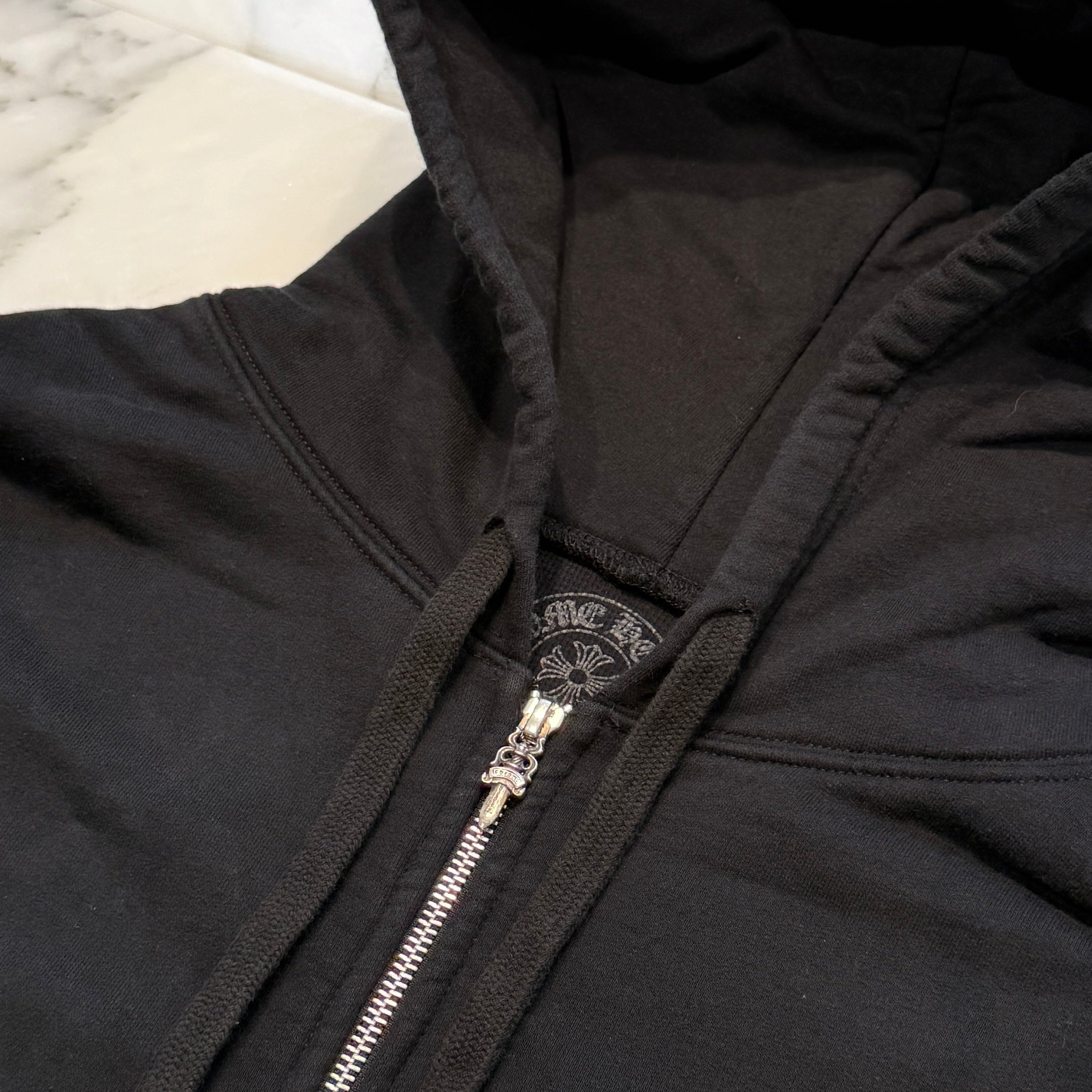 CHROME HEARTS Vertical Logo Thermal Zip Up Hoodie Size XL クロムハーツ ヴァーティカル ロゴ サーマル ジップアップフーディー サイズXL