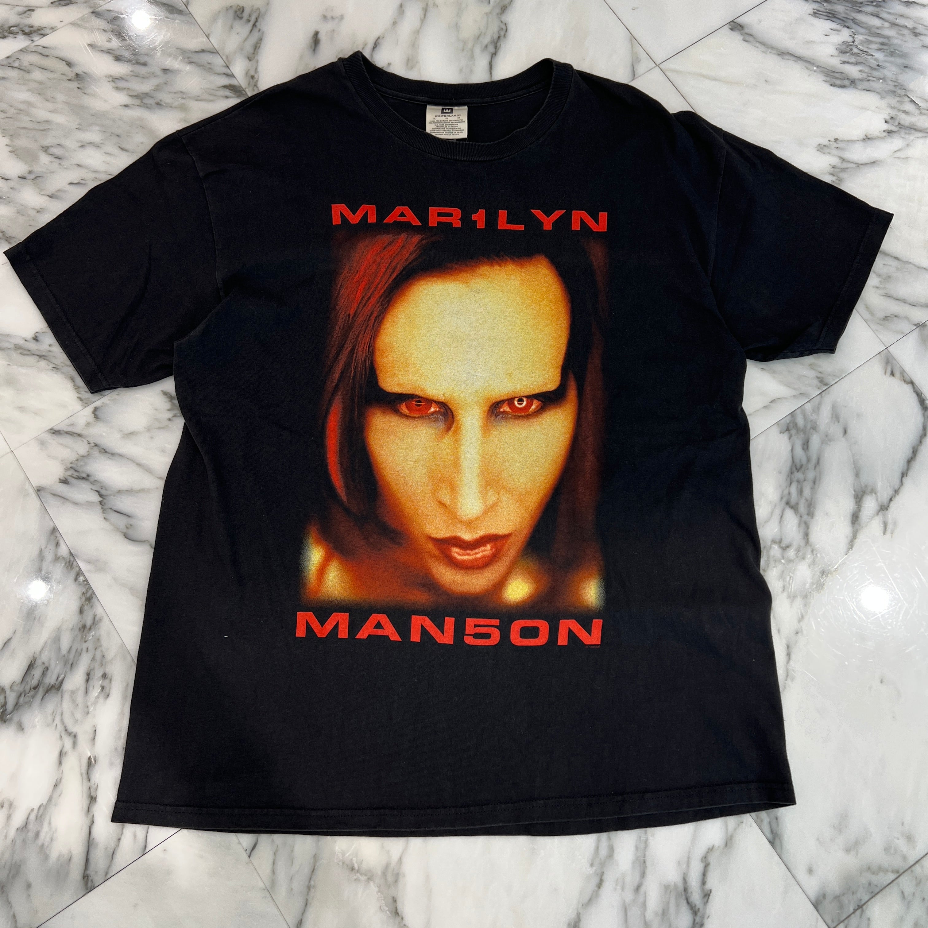 Vintage 90's Marilyn Manson "BIGGER THAN SATAN" 1998 Winterland S/S Tee Size XL 90's マリリンマンソン "ビガーザンサタン" 1998 ウィンターランド社製 Tシャツ サイズXL