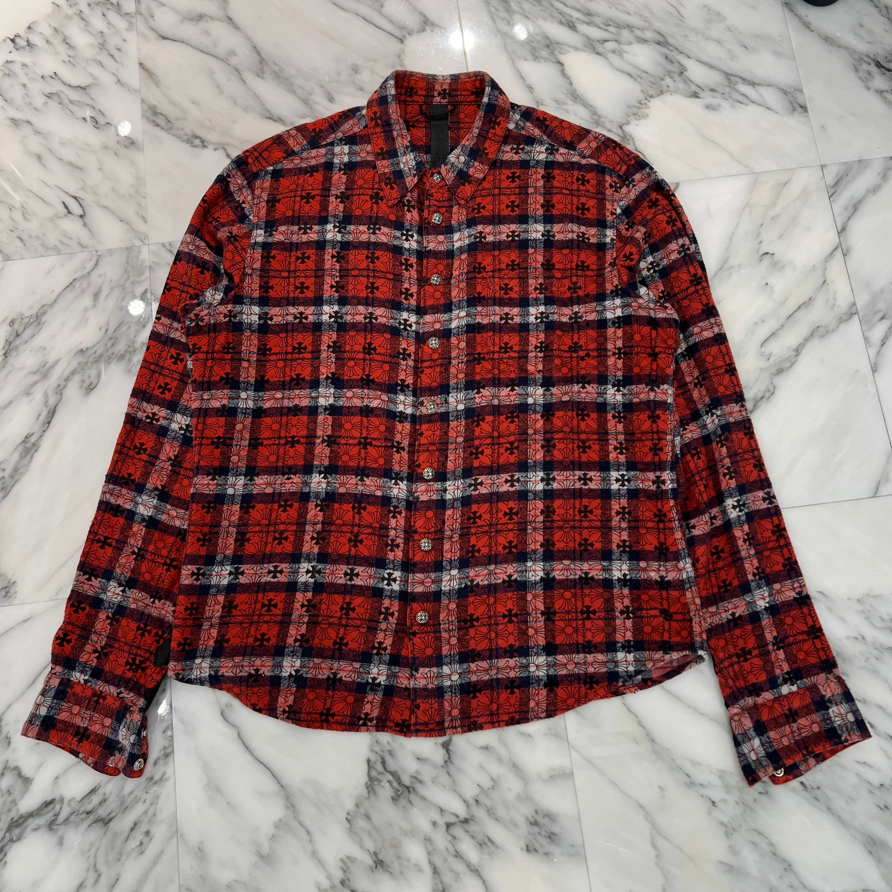 CHROME HEARTS Loose Ends Check Shirt Size L クロムハーツ ルーズエンド チェックシャツ サイズL