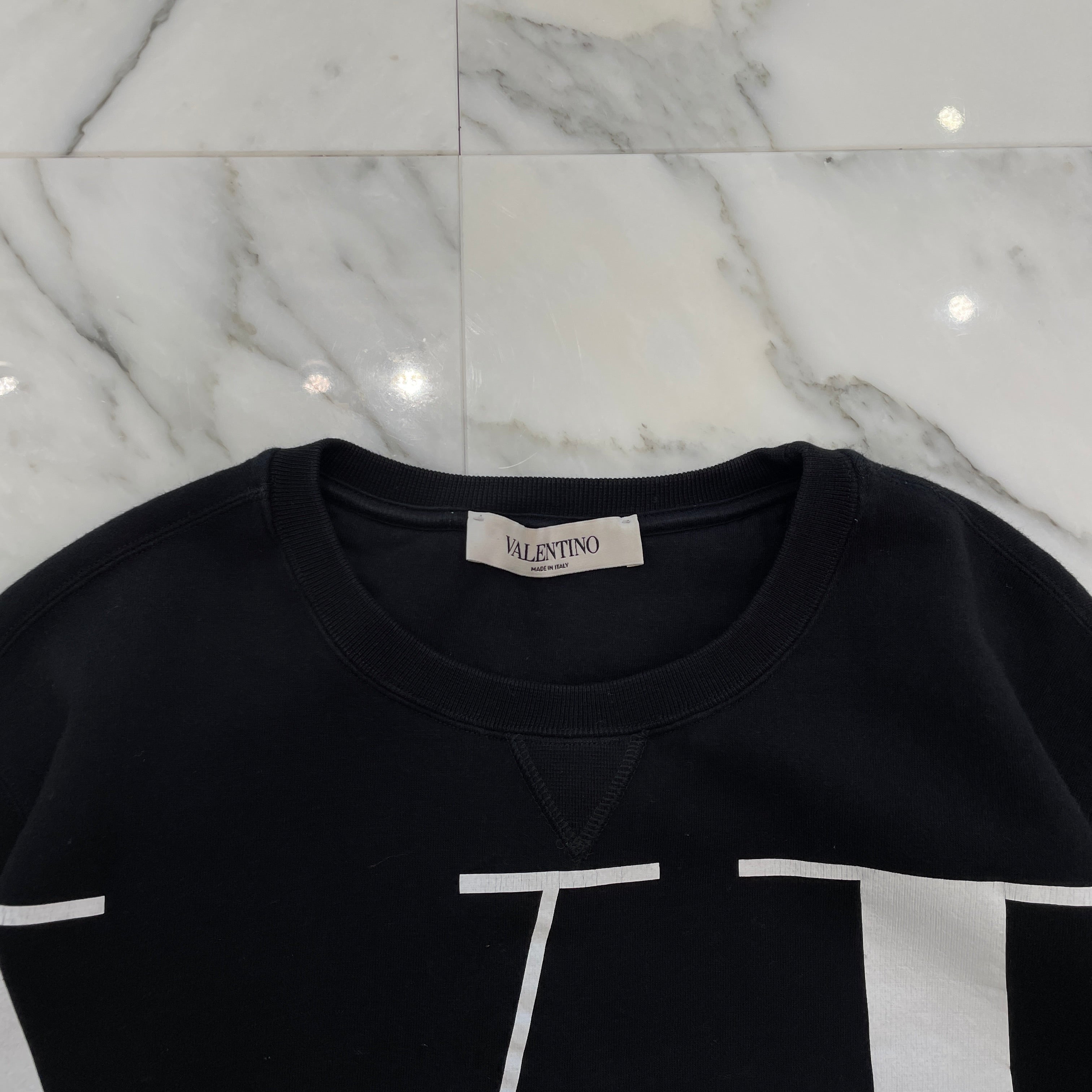 VALENTINO 2018AW Big Logo Print Crew Neck Sweat Shirt QV0MF12K591 Size M バレンティノ ビッグロゴ プリント クルーネック スウェットシャツ サイズM