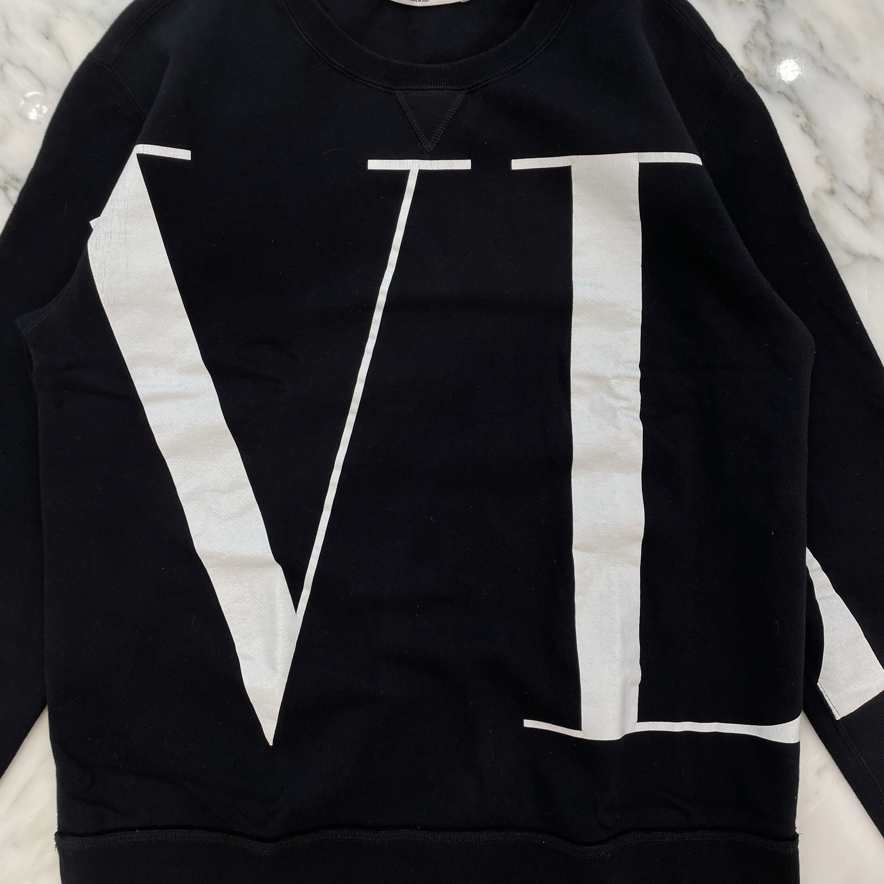 VALENTINO 2018AW Big Logo Print Crew Neck Sweat Shirt QV0MF12K591 Size M バレンティノ ビッグロゴ プリント クルーネック スウェットシャツ サイズM