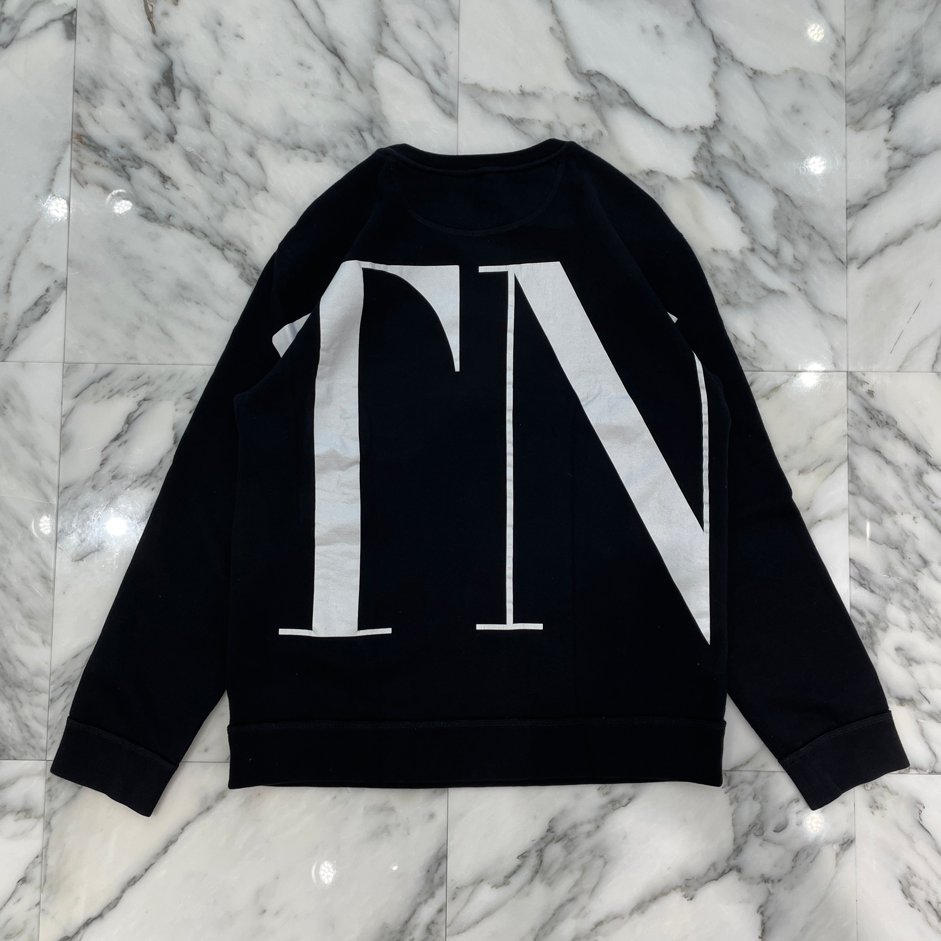 VALENTINO 2018AW Big Logo Print Crew Neck Sweat Shirt QV0MF12K591 Size M バレンティノ ビッグロゴ プリント クルーネック スウェットシャツ サイズM