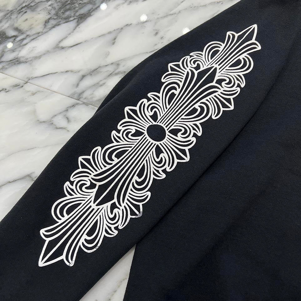 CHROME HEARTS Floral Cross Horseshoe Crewneck Sweat Shirts Size XL クロムハーツ フローラルクロス ホースシュー クルーネック スウェットシャツ サイズXL