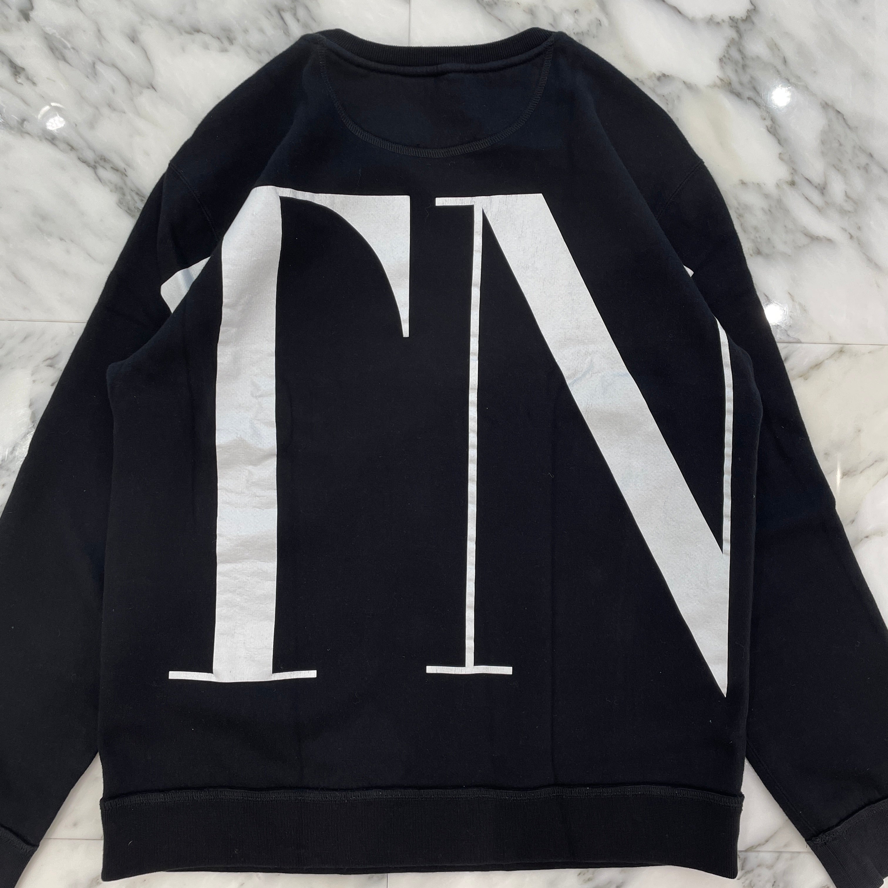 VALENTINO 2018AW Big Logo Print Crew Neck Sweat Shirt QV0MF12K591 Size M バレンティノ ビッグロゴ プリント クルーネック スウェットシャツ サイズM