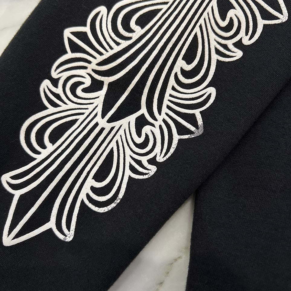 CHROME HEARTS Floral Cross Horseshoe Crewneck Sweat Shirts Size XL クロムハーツ フローラルクロス ホースシュー クルーネック スウェットシャツ サイズXL