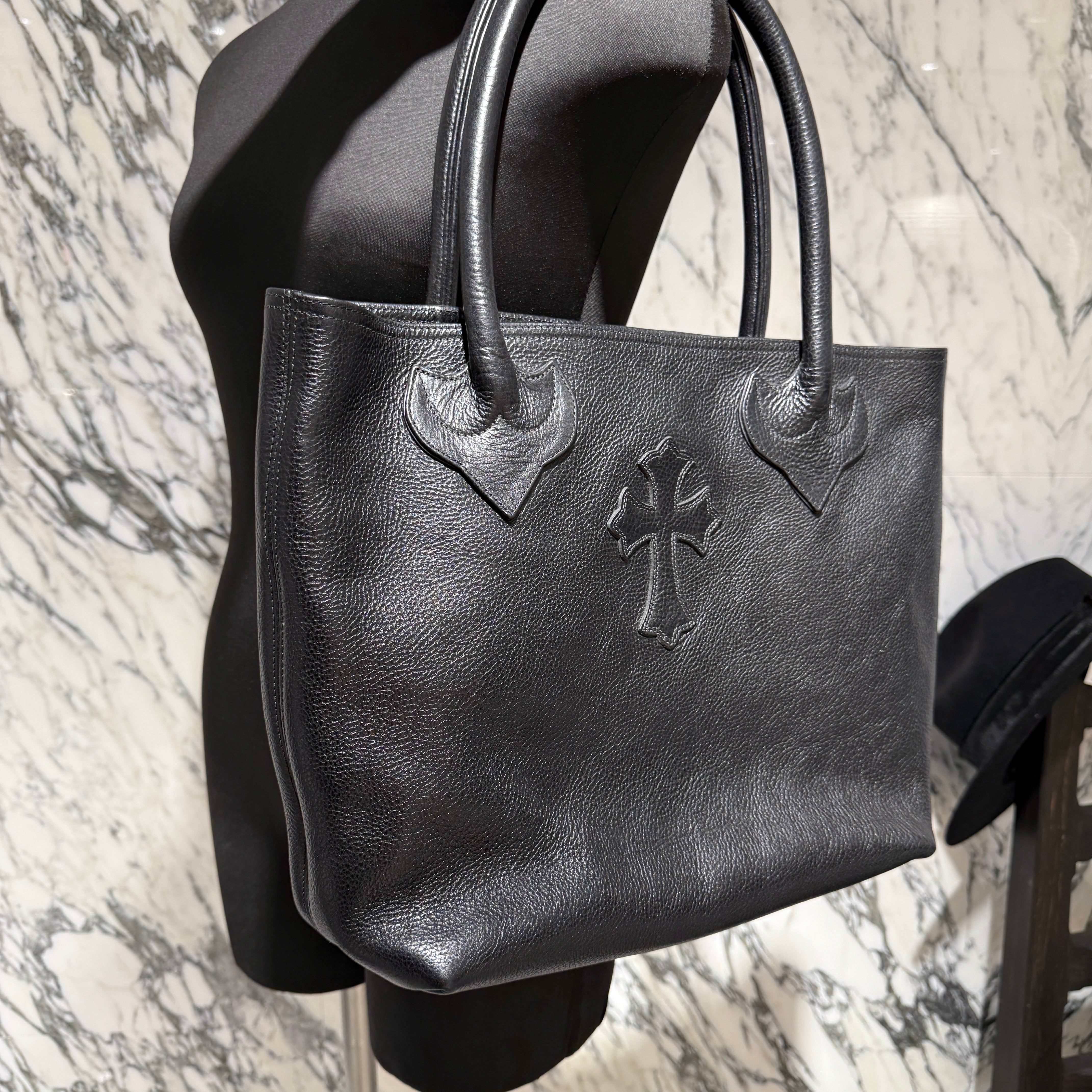 CHROME HEARTS 1 Cross Leather Patch FS Tote Bag クロムハーツ 1