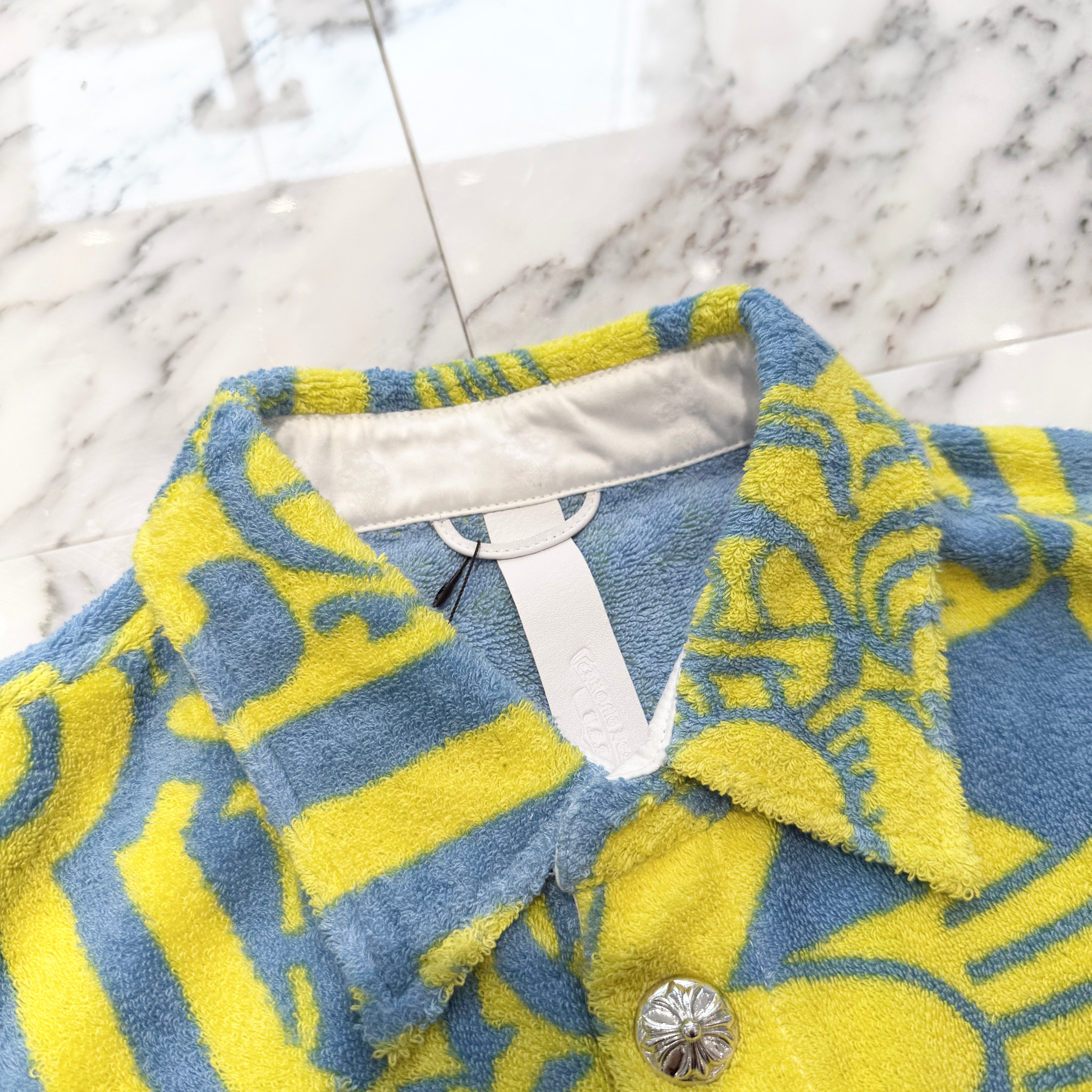 CHROME HEARTS MIAMI Limited Cross button Pile All Over Pattern Short Sleeve Shirt Size L クロムハーツ マイアミ限定 クロスボタン パイル オールオーバーパターン 半袖シャツ サイズL