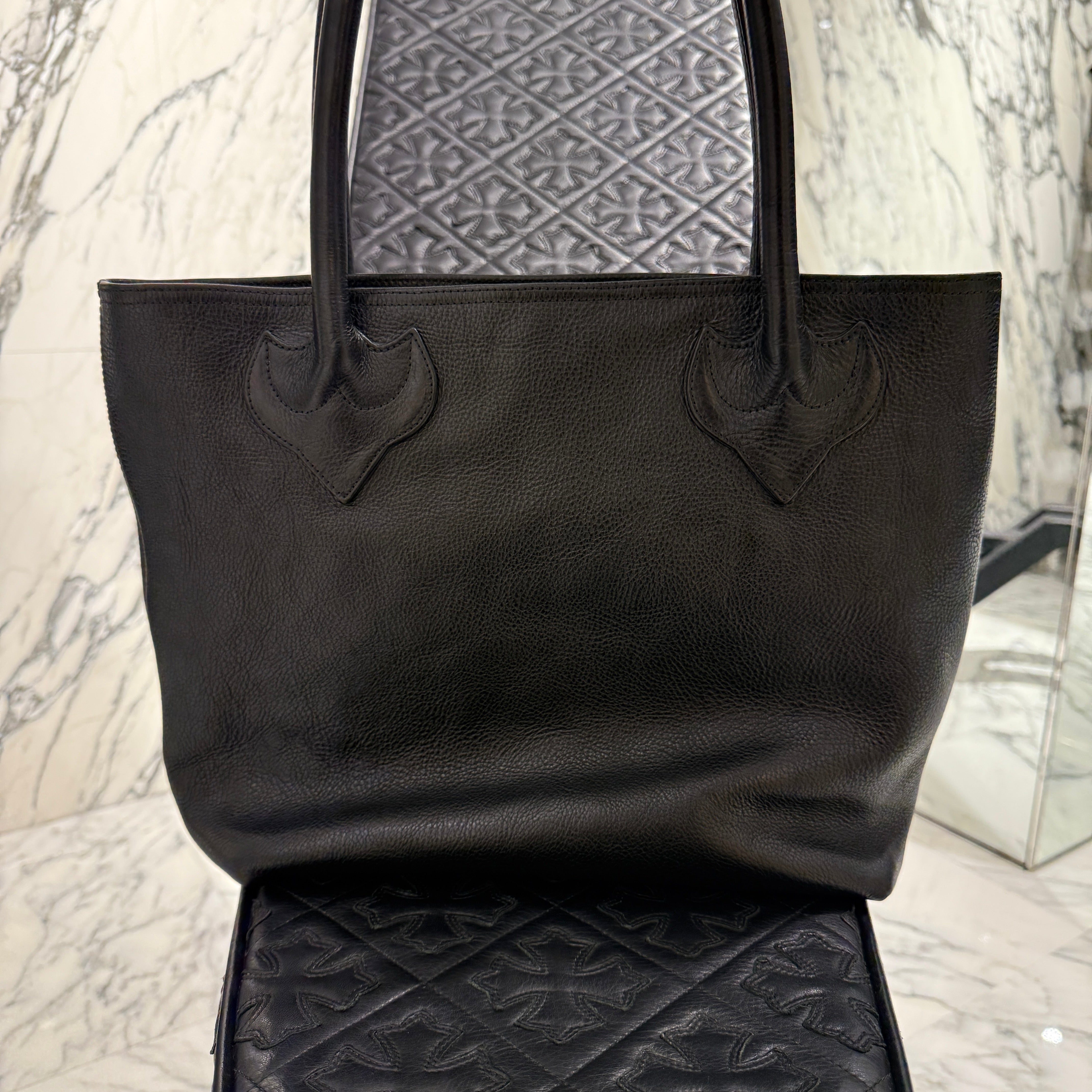 CHROME HEARTS 1 Cross Leather Patch FS Tote Bag クロムハーツ 1