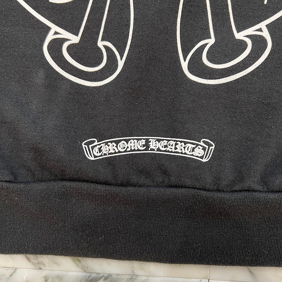 CHROME HEARTS Floral Cross Horseshoe Crewneck Sweat Shirts Size XL クロムハーツ フローラルクロス ホースシュー クルーネック スウェットシャツ サイズXL