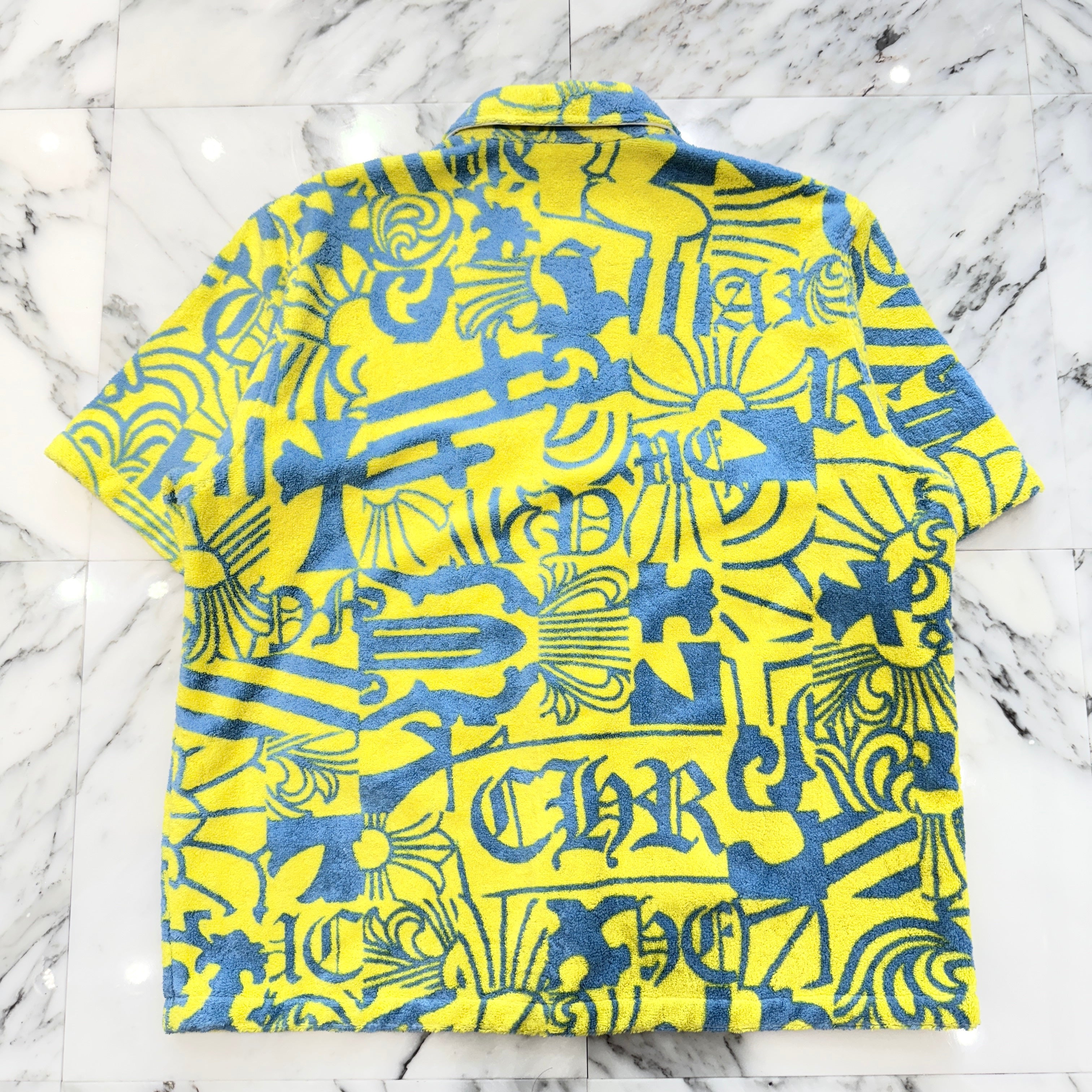 CHROME HEARTS MIAMI Limited Cross button Pile All Over Pattern Short Sleeve Shirt Size L クロムハーツ マイアミ限定 クロスボタン パイル オールオーバーパターン 半袖シャツ サイズL