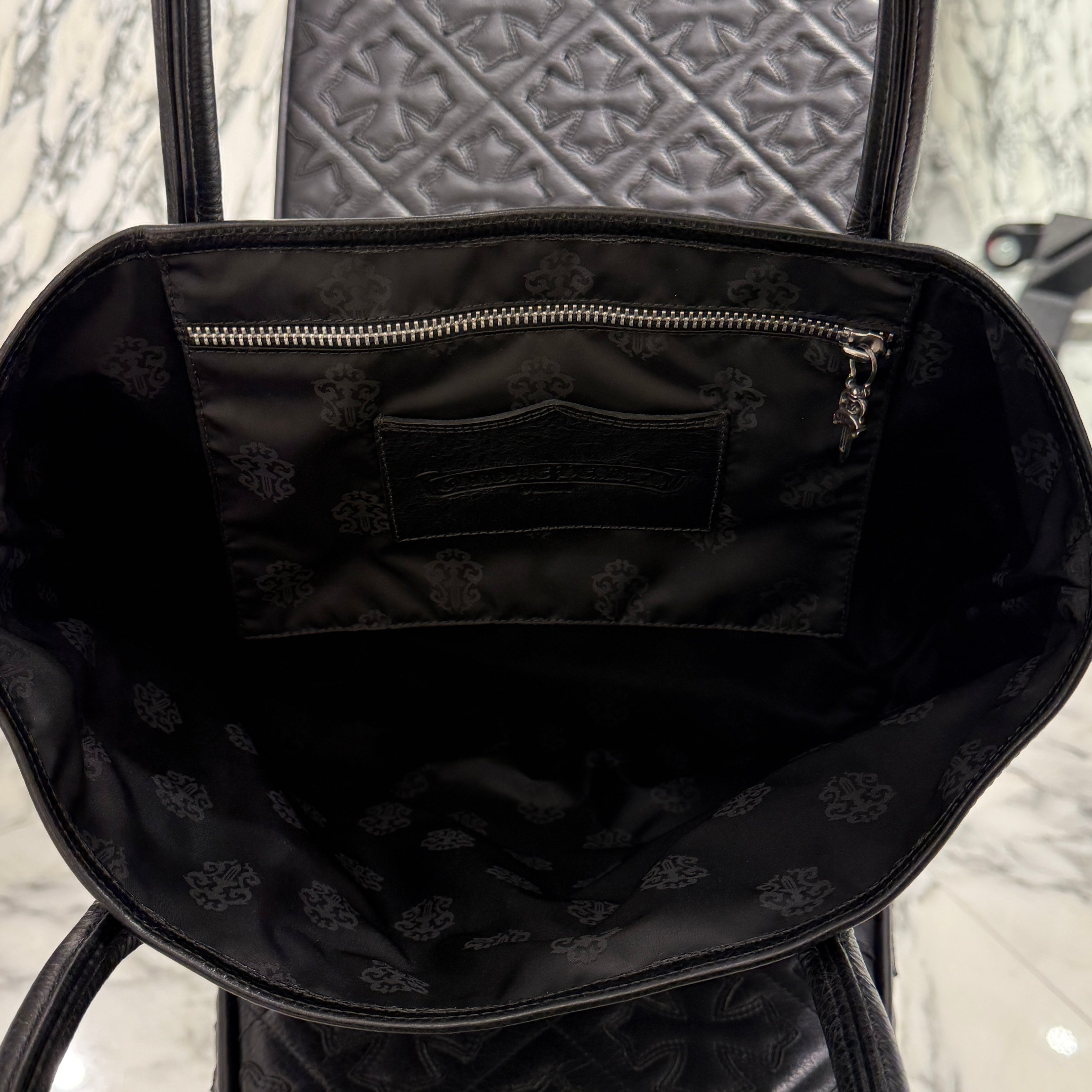 CHROME HEARTS 1 Cross Leather Patch FS Tote Bag クロムハーツ 1