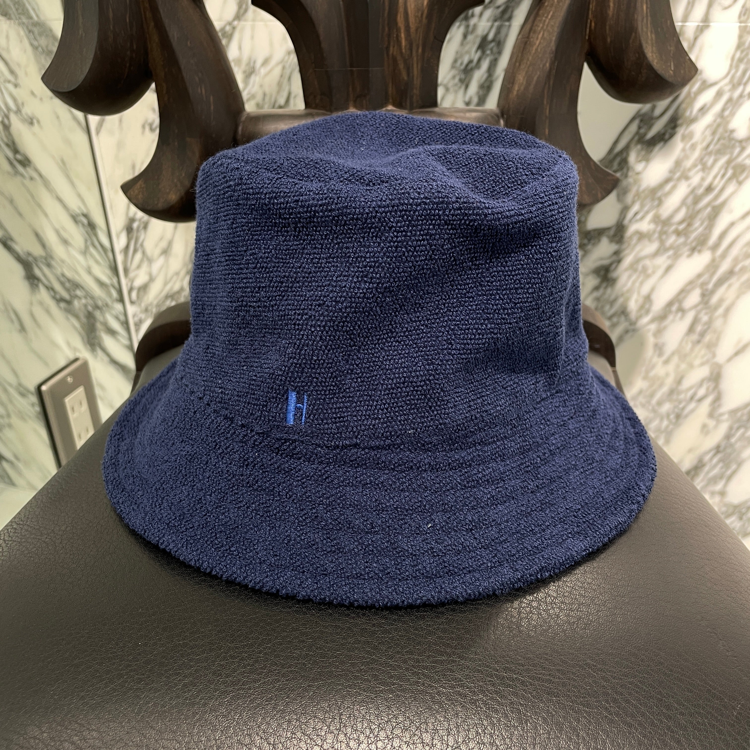 HERMES H Logo Embroidered Pile Bucket Hat Size 57 エルメス Hロゴ刺繍 パイル生地 バケットハット サイズ57