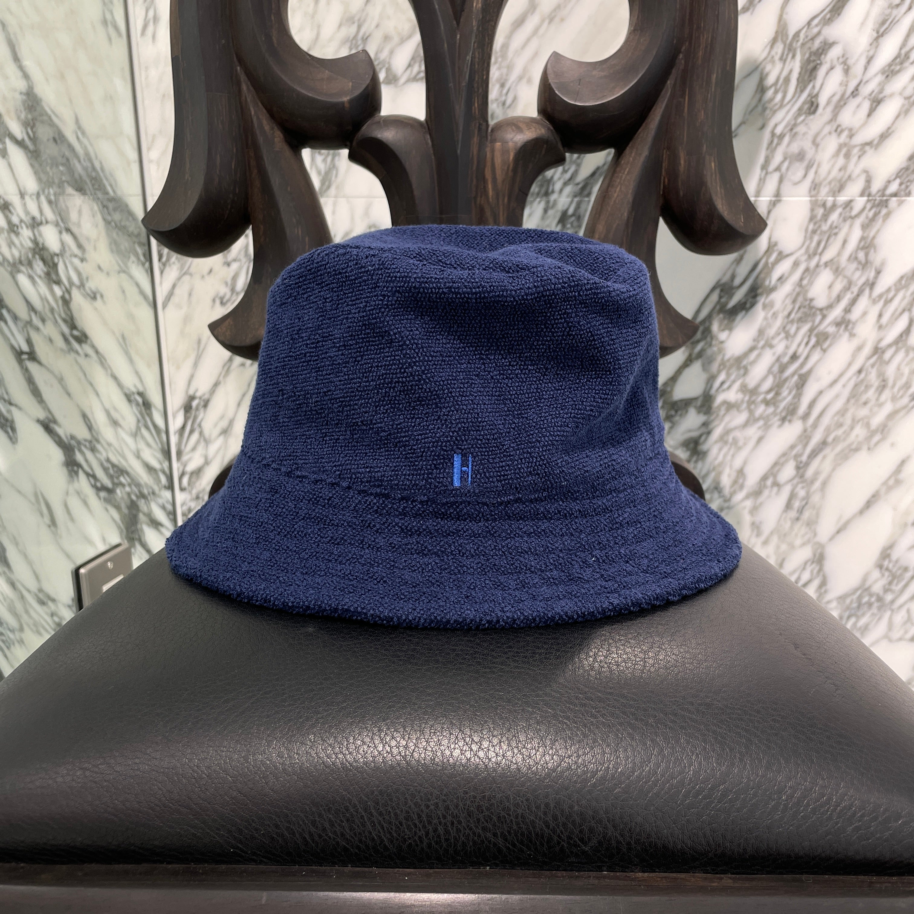 HERMES H Logo Embroidered Pile Bucket Hat Size 57 エルメス Hロゴ刺繍 パイル生地 バケットハット サイズ57