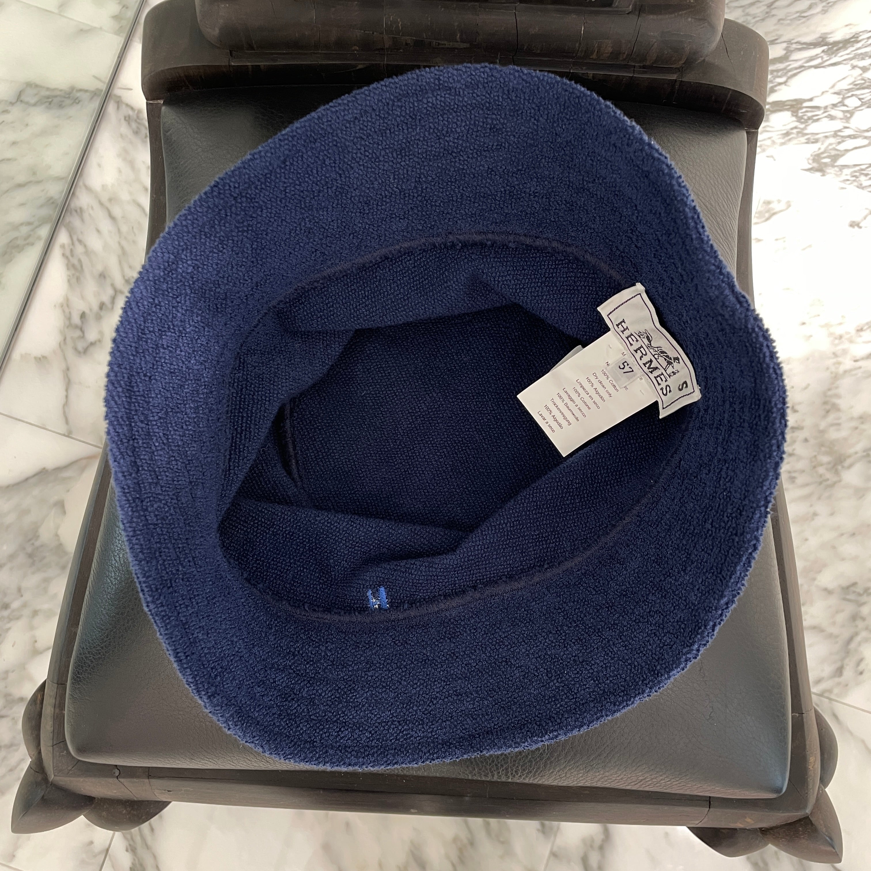 HERMES H Logo Embroidered Pile Bucket Hat Size 57 エルメス Hロゴ刺繍 パイル生地 バケットハット サイズ57