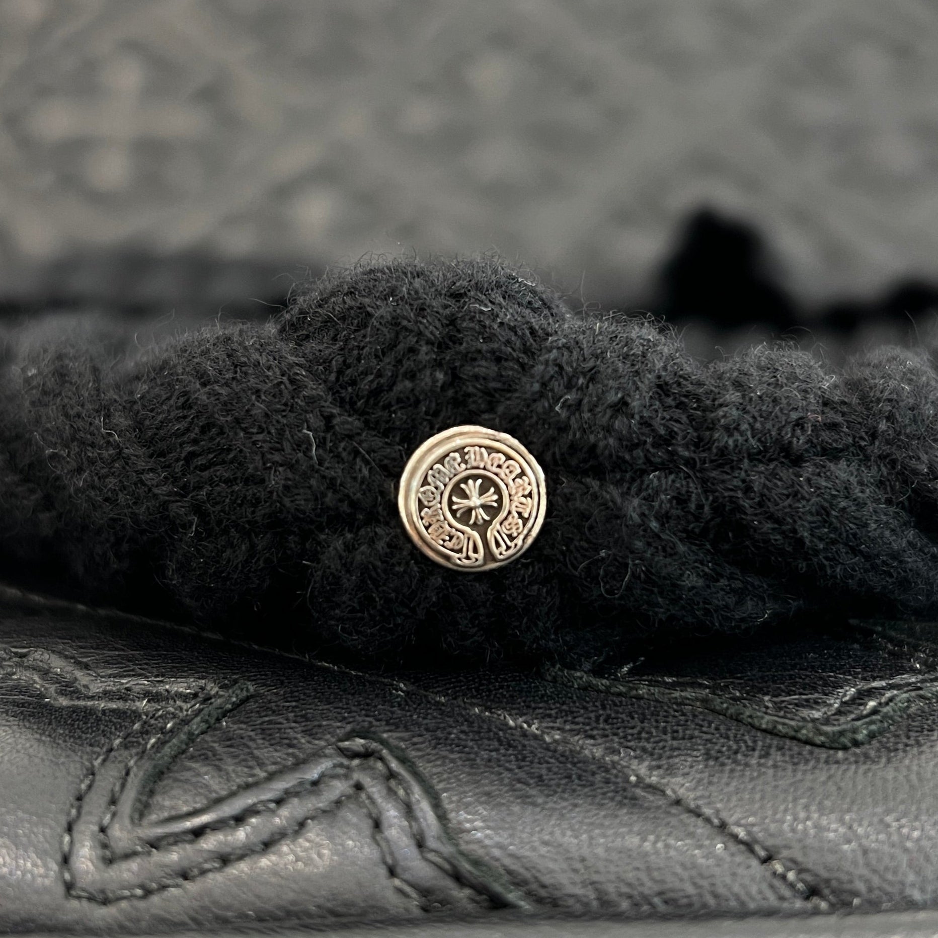 CHROME HEARTS Cashmere 1 Cross Leather Patch Beanie Size ONE SIZE（22cm） クロムハーツ カシミヤ 1 クロス レザーパッチ ビーニー サイズONE SIZE（22cm）