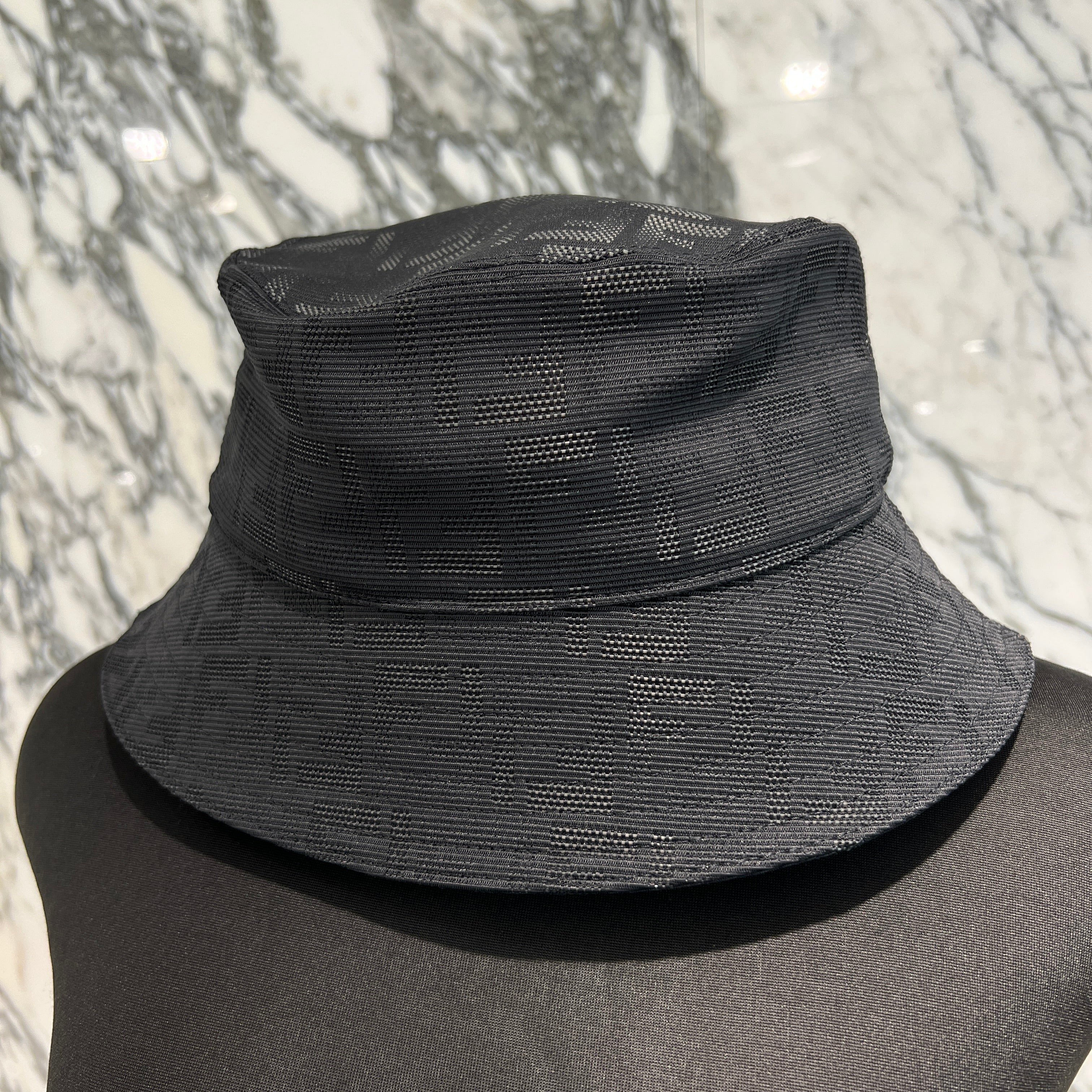 FENDI FF Zucca Pattern Nylon Bucket Hat FXQ801 AIWB L Size S フェンディ FF ズッカ 総柄 ナイロン バケットハット サイズS