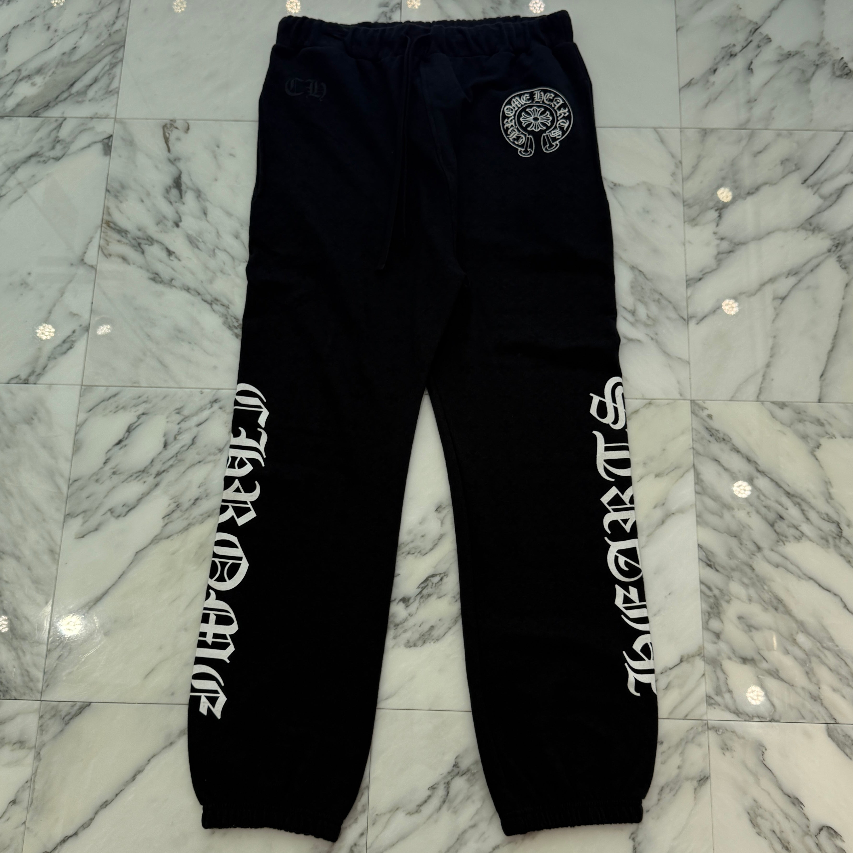 CHROME HEARTS CH Plus Horseshoe Fuck You Logo Sweat Long Pants Size L クロムハーツ CHプラス総柄 サイドロゴ ファックユー スウェットロングパンツ サイズL